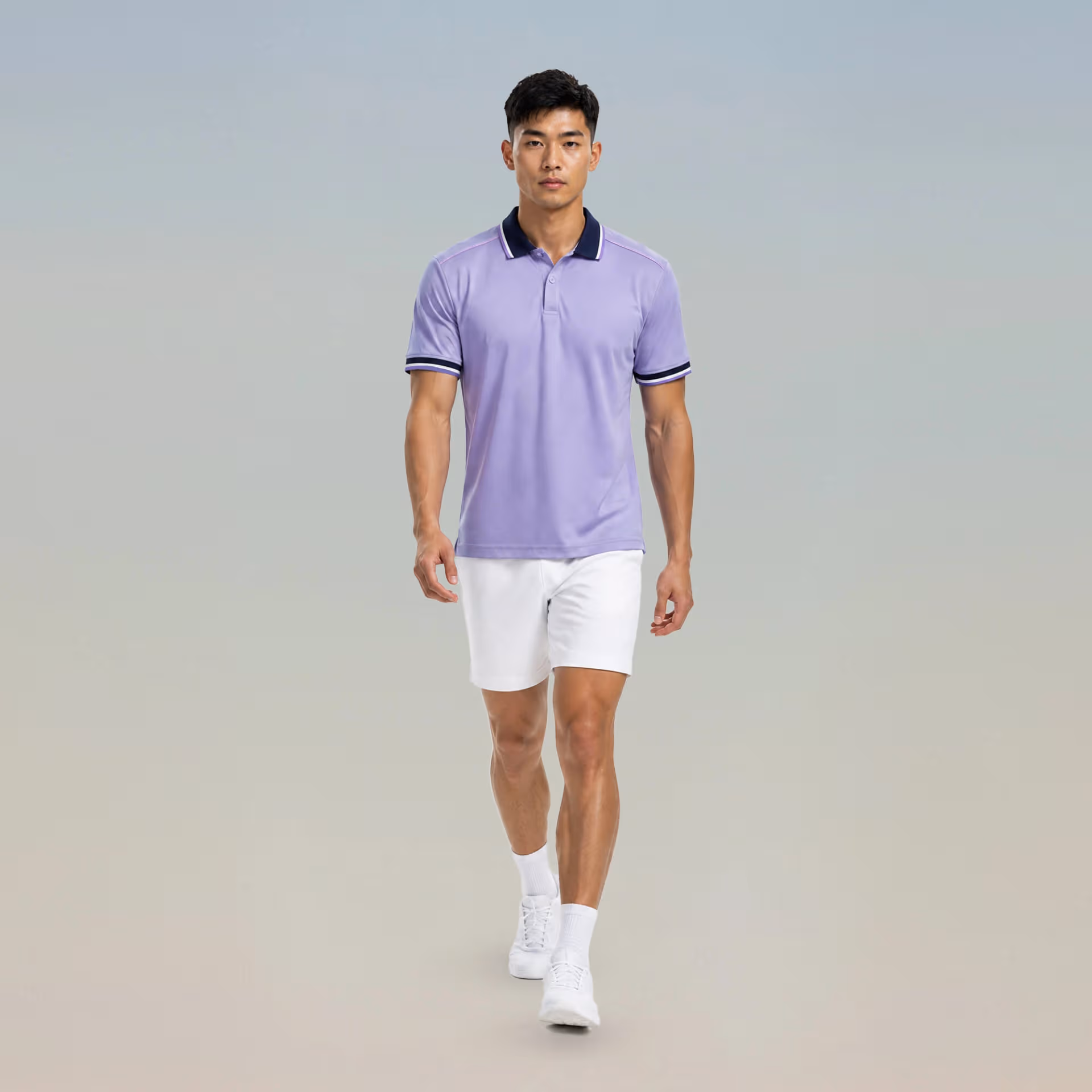Áo Polo Đồng Phục Strivend SP02 Tím Pastel 2