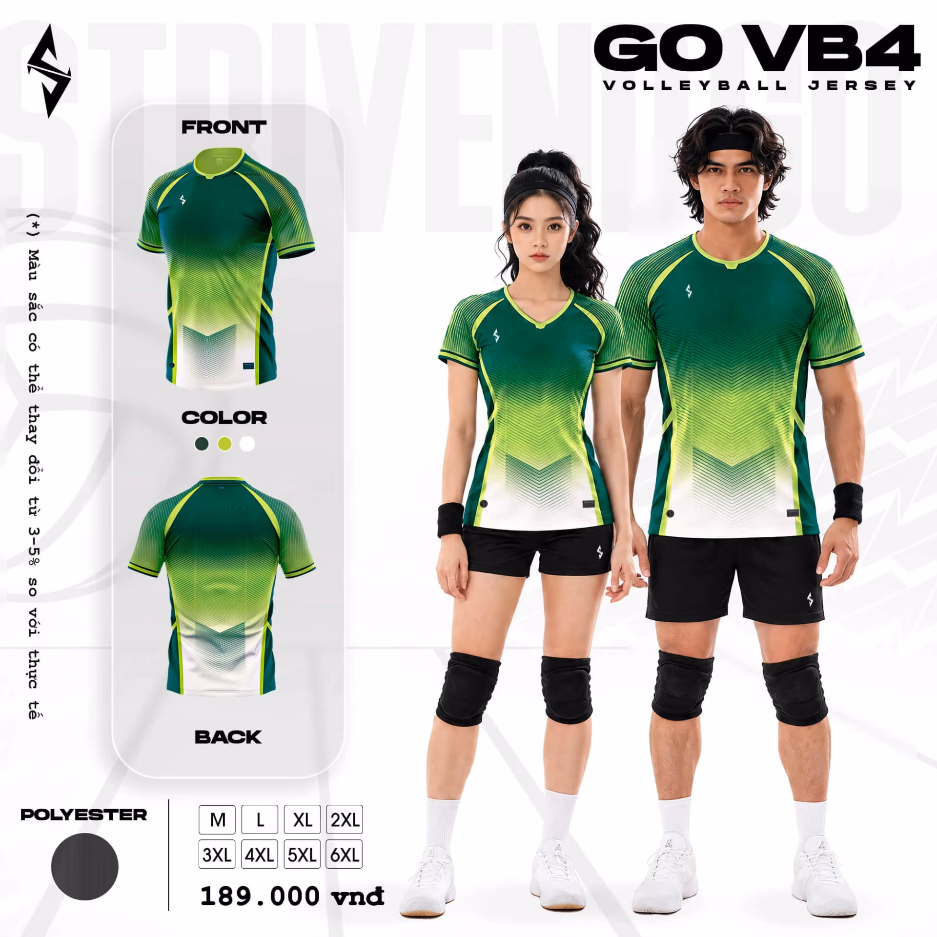 Quần áo bóng chuyền Nam Strivend GO VB04 Xanh Lá