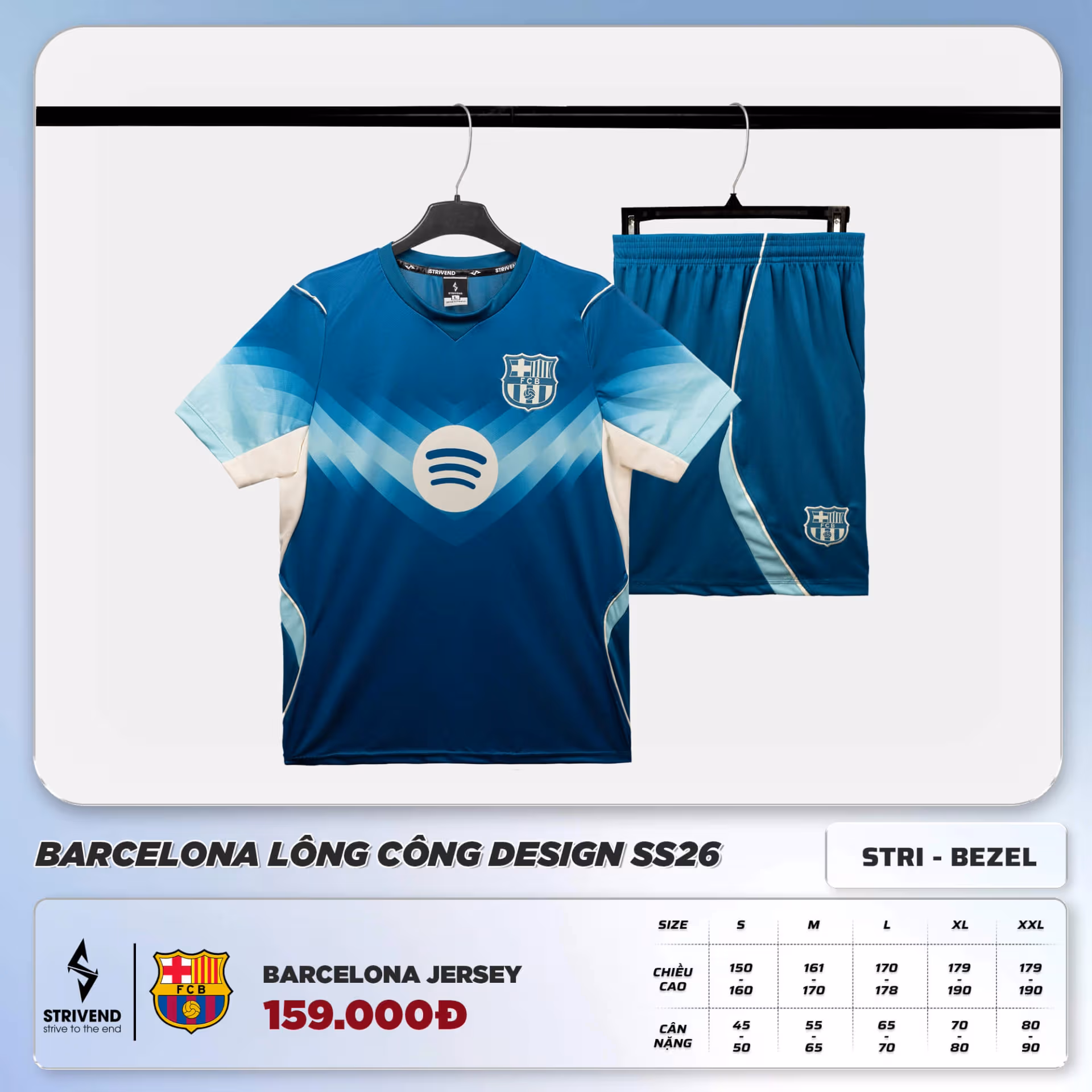 Bộ Quần Áo Bóng Đá Strivend Barcelona Lông Công Design SS26