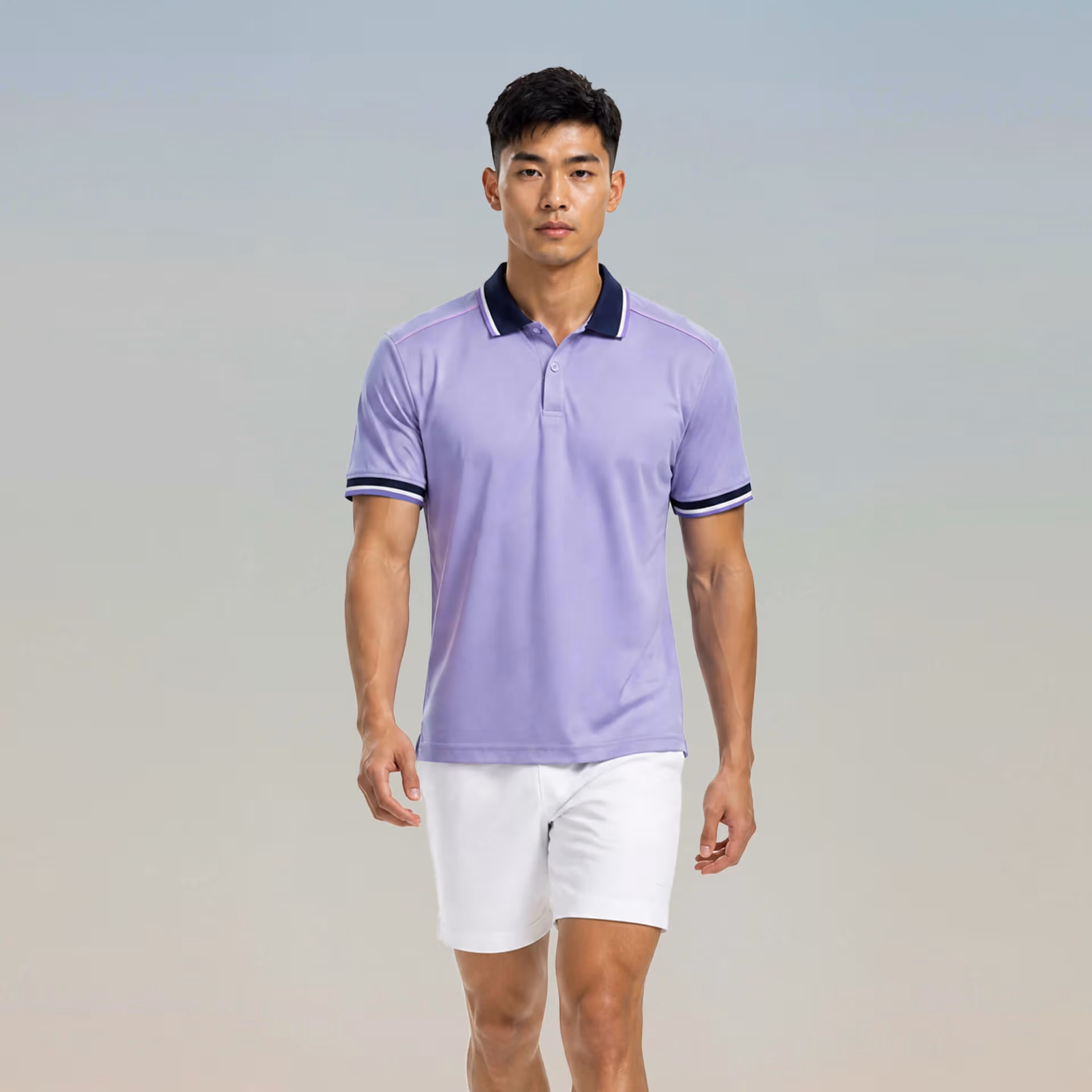 Áo Polo Đồng Phục Strivend SP02 Tím Pastel 1