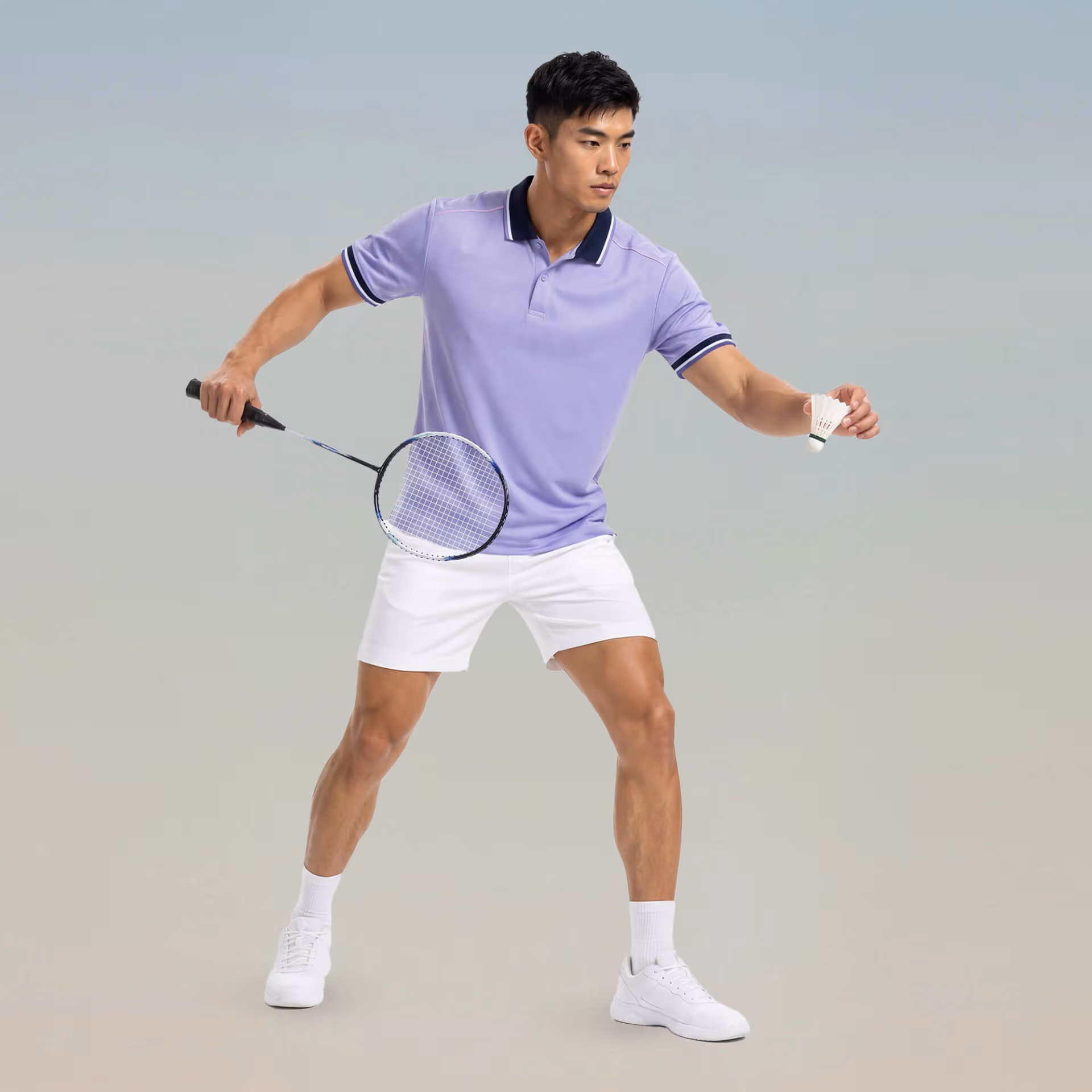 Áo Polo Đồng Phục Strivend SP02 Tím Pastel 6
