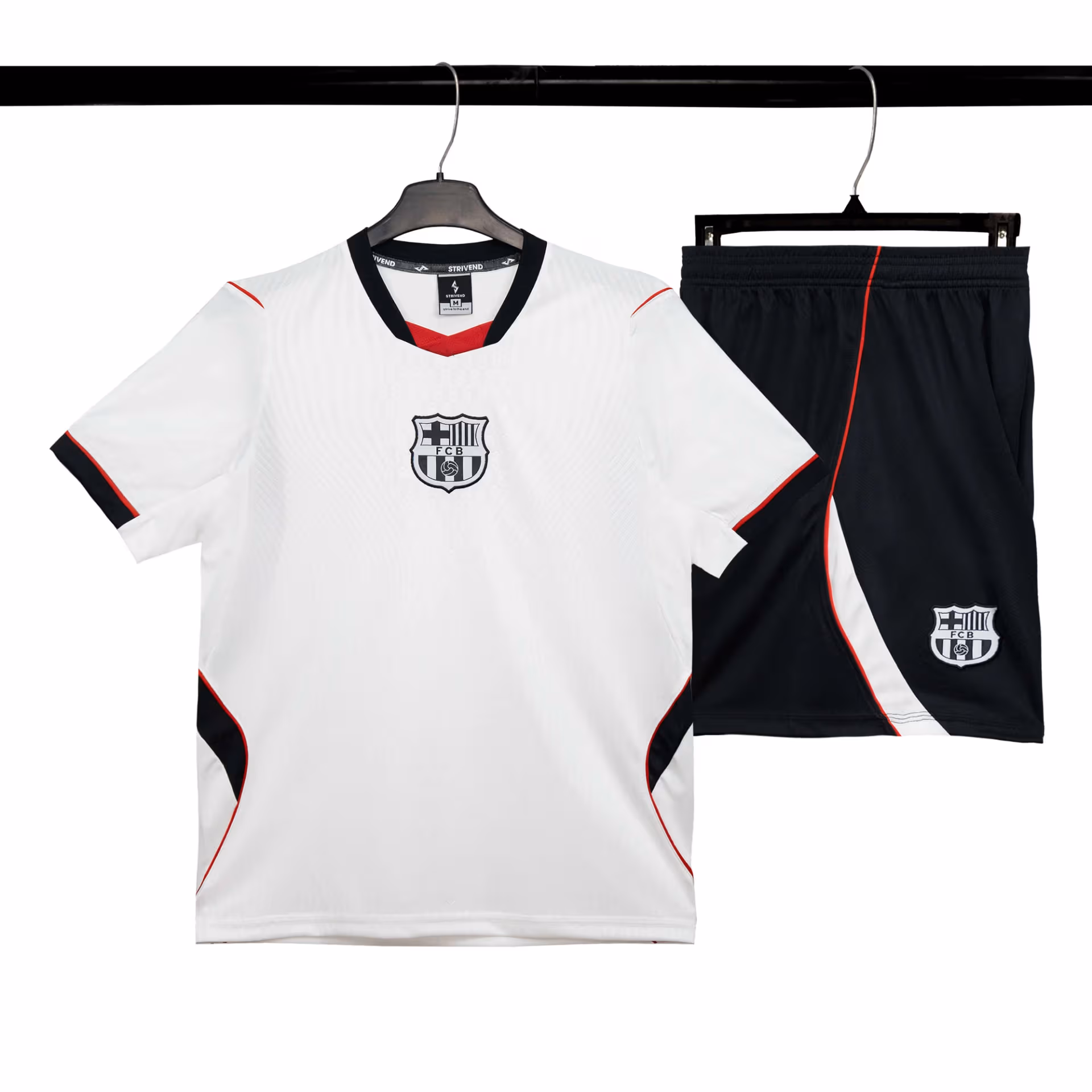 Bộ Quần Áo Bóng Đá Strivend Barcelona Trắng Design SS26