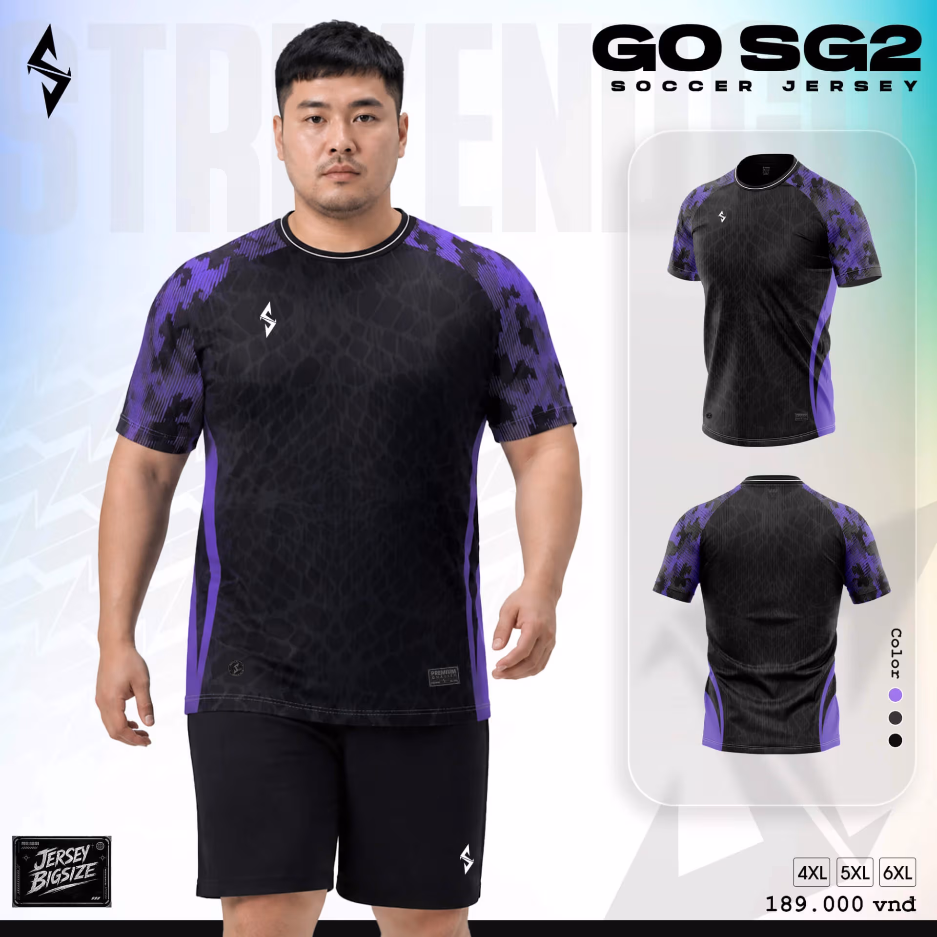 Bộ quần áo bóng đá Strivend Go SG02 Đen 2