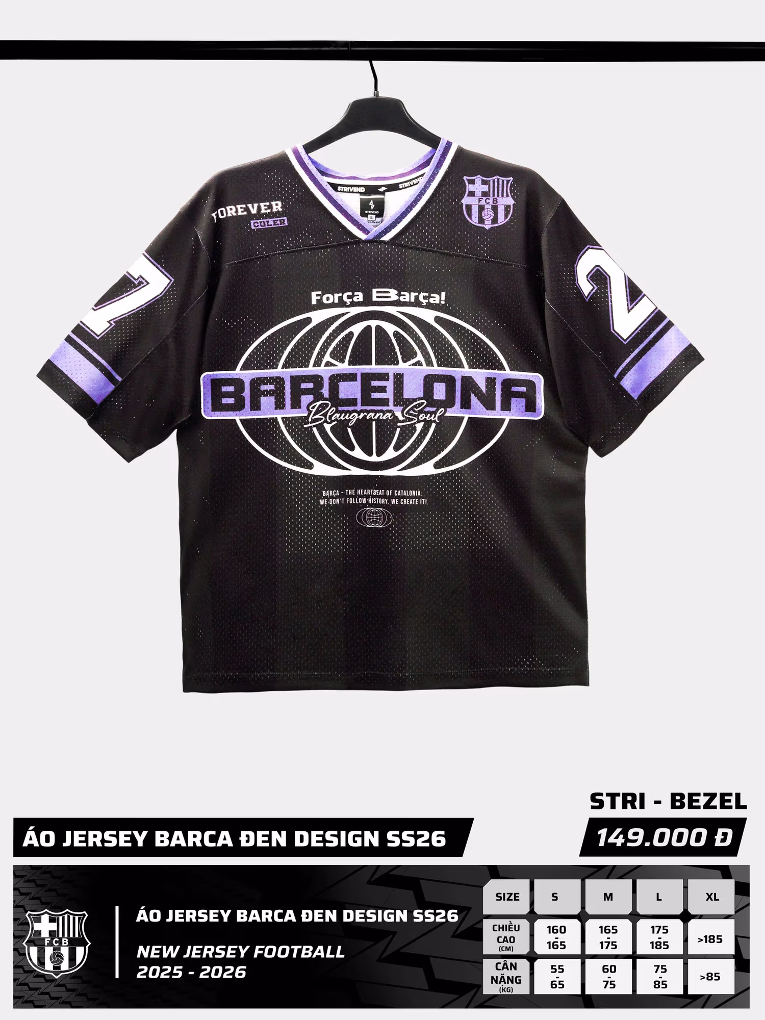 Strivend - Áo Jersey Barca Đen Design SS26