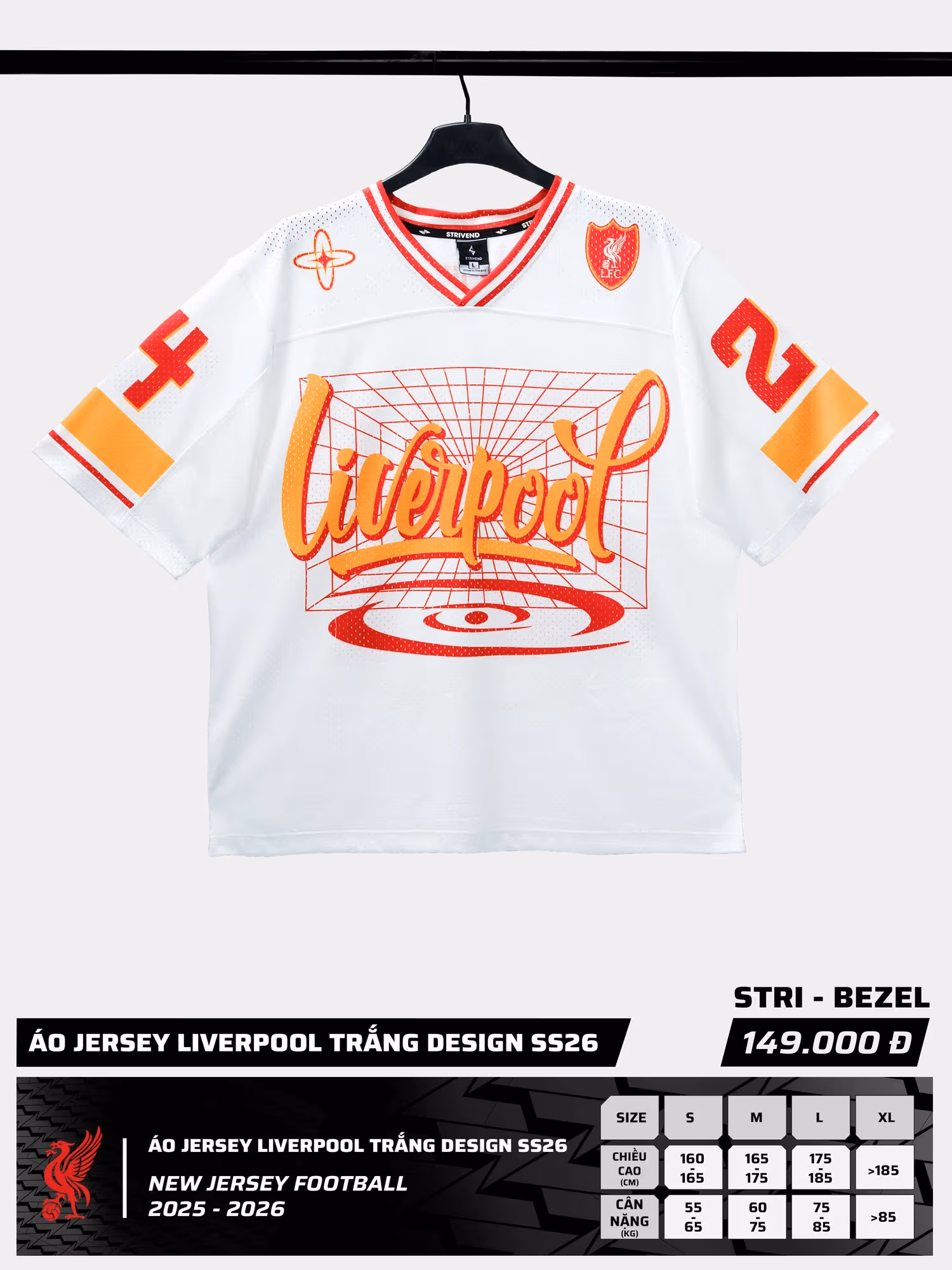Strivend - Áo Jersey Liverpool Trắng Design SS26