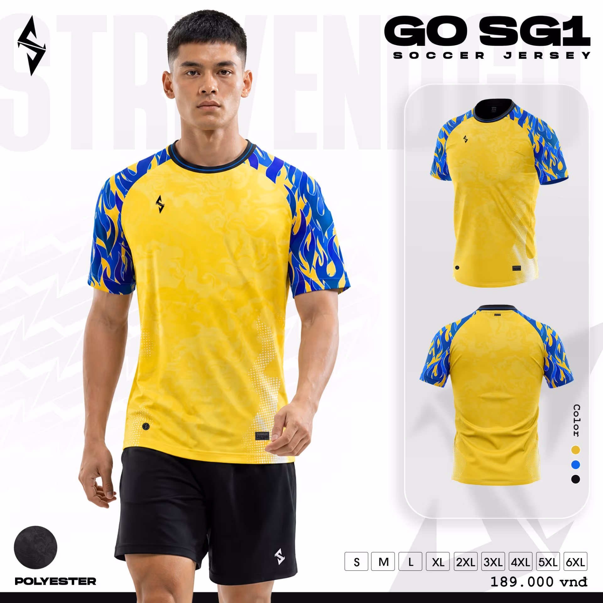 Quấn áo bóng đá Strivend Go SG01 Vàng 2