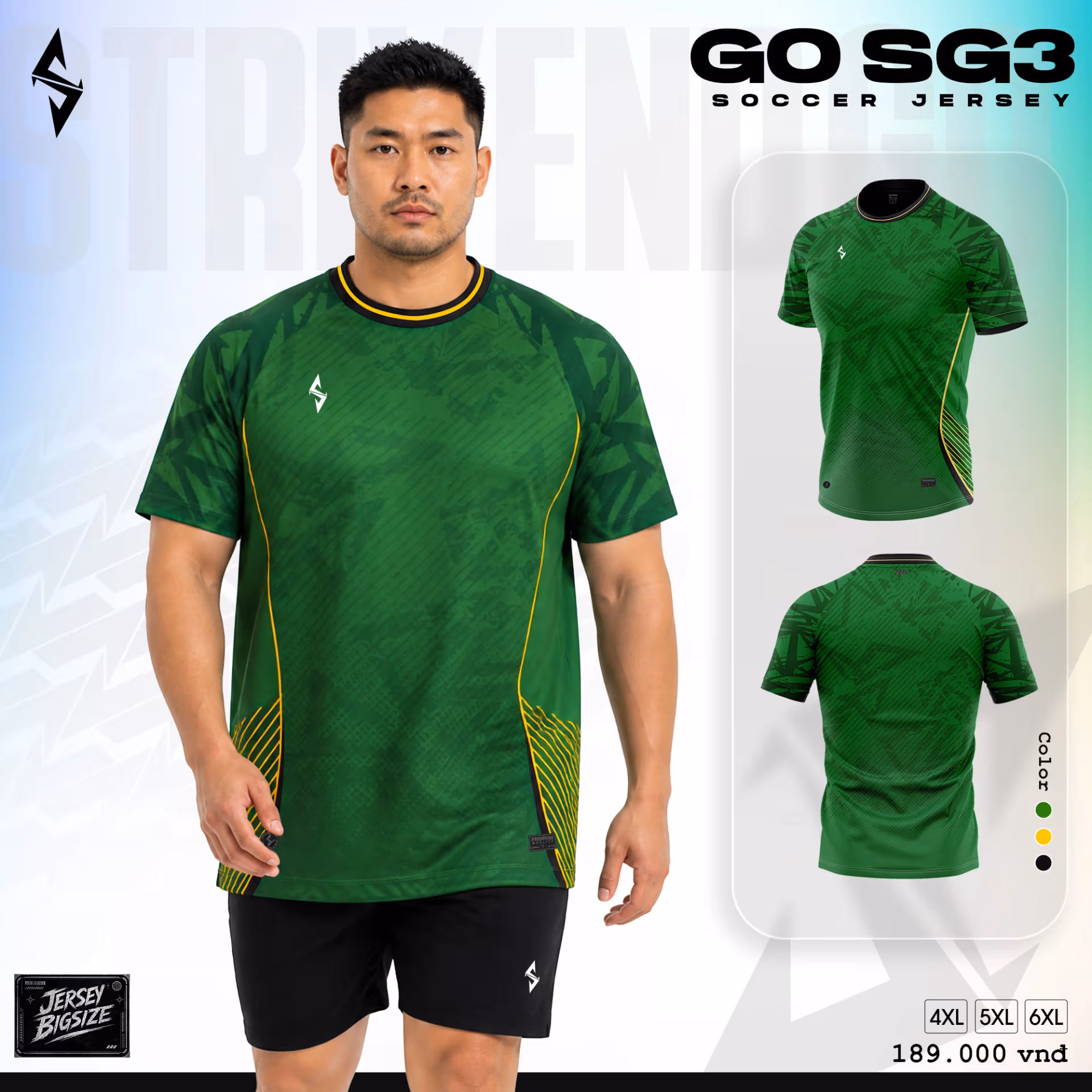 Bộ quần áo bóng đá Strivend GO SG03 Xanh Lá 2