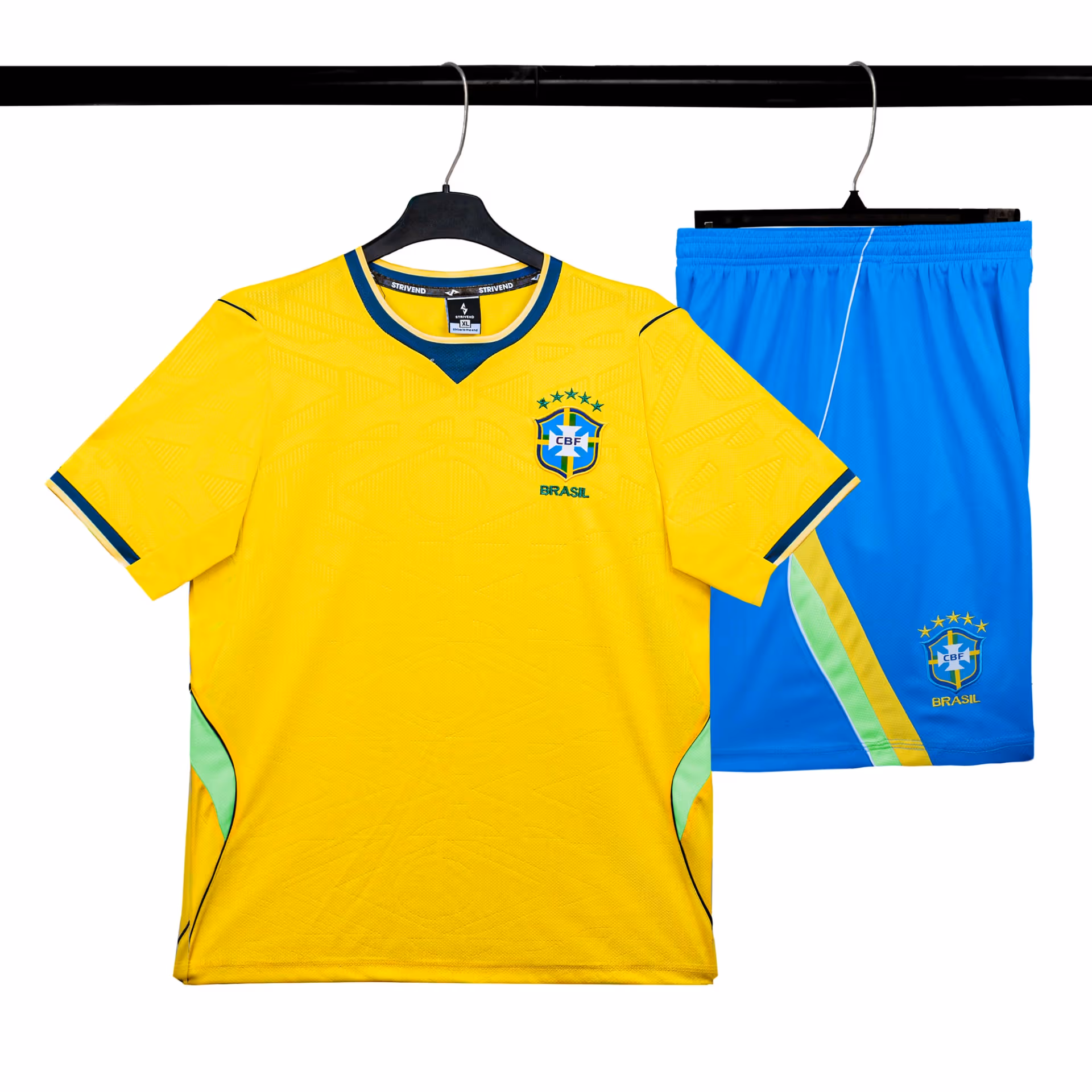 Bộ Quần Áo Bóng Đá Strivend Brazil Vàng Home WC26 2