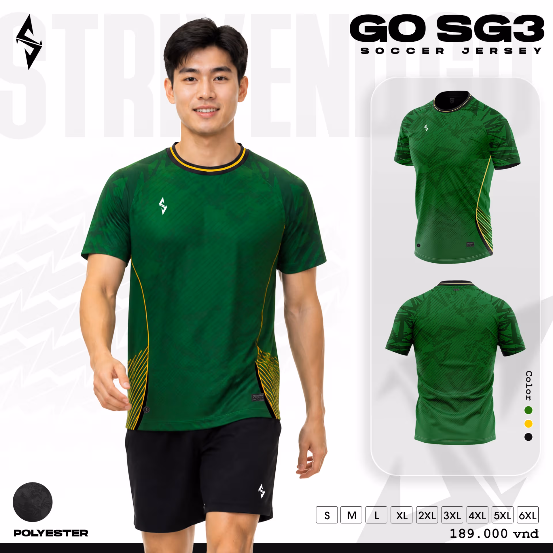 Bộ quần áo bóng đá Strivend GO SG03 Xanh Lá 1