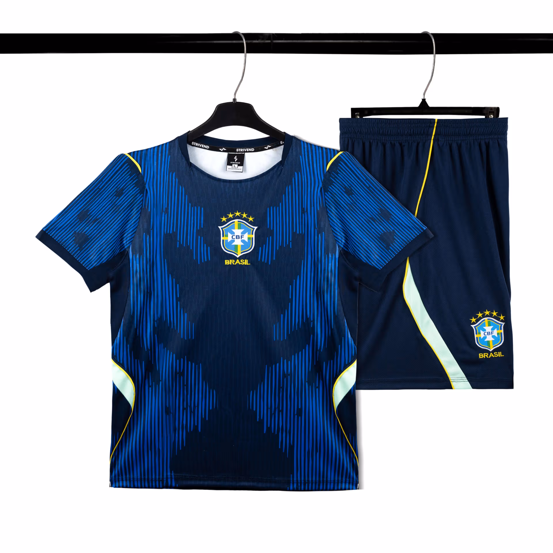 Bộ Quần Áo Bóng Đá Strivend Brazil Xanh Đen Away WC26 2