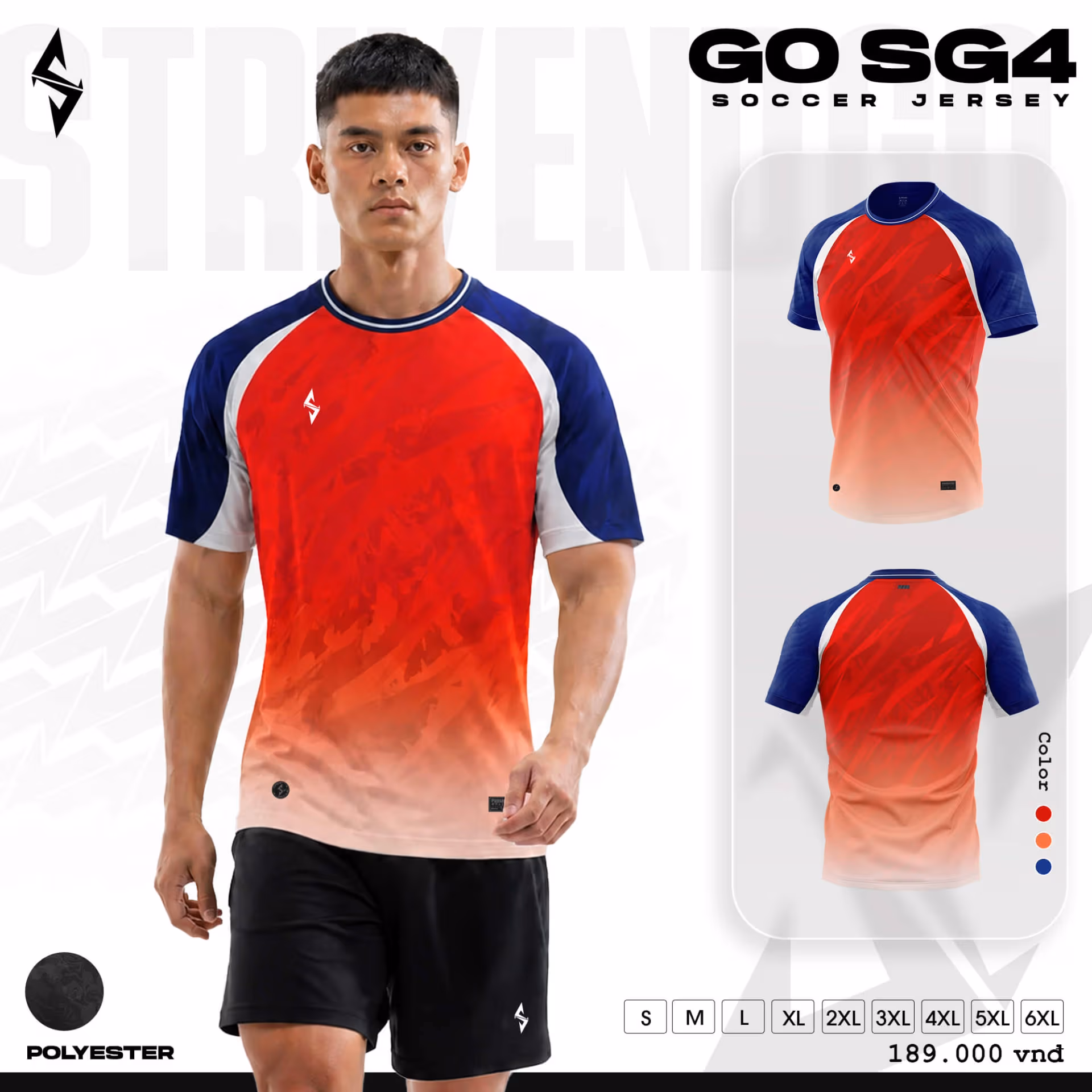 Bộ quần áo bóng đá Strivend Go SG04 Đỏ