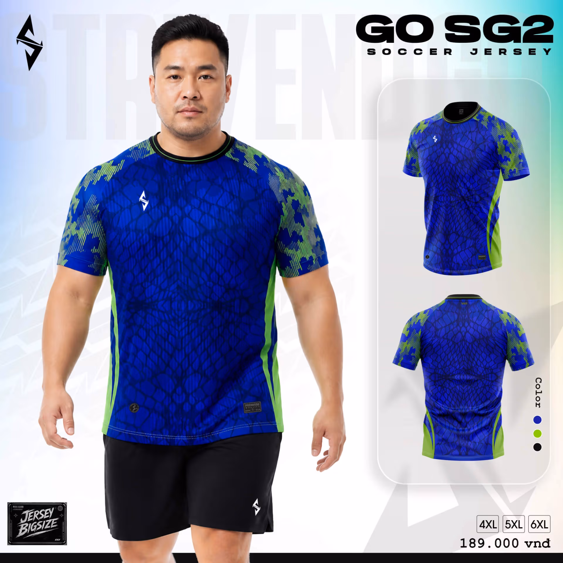Bộ quần áo bóng đá Strivend Go SG02 Xanh Bích 2
