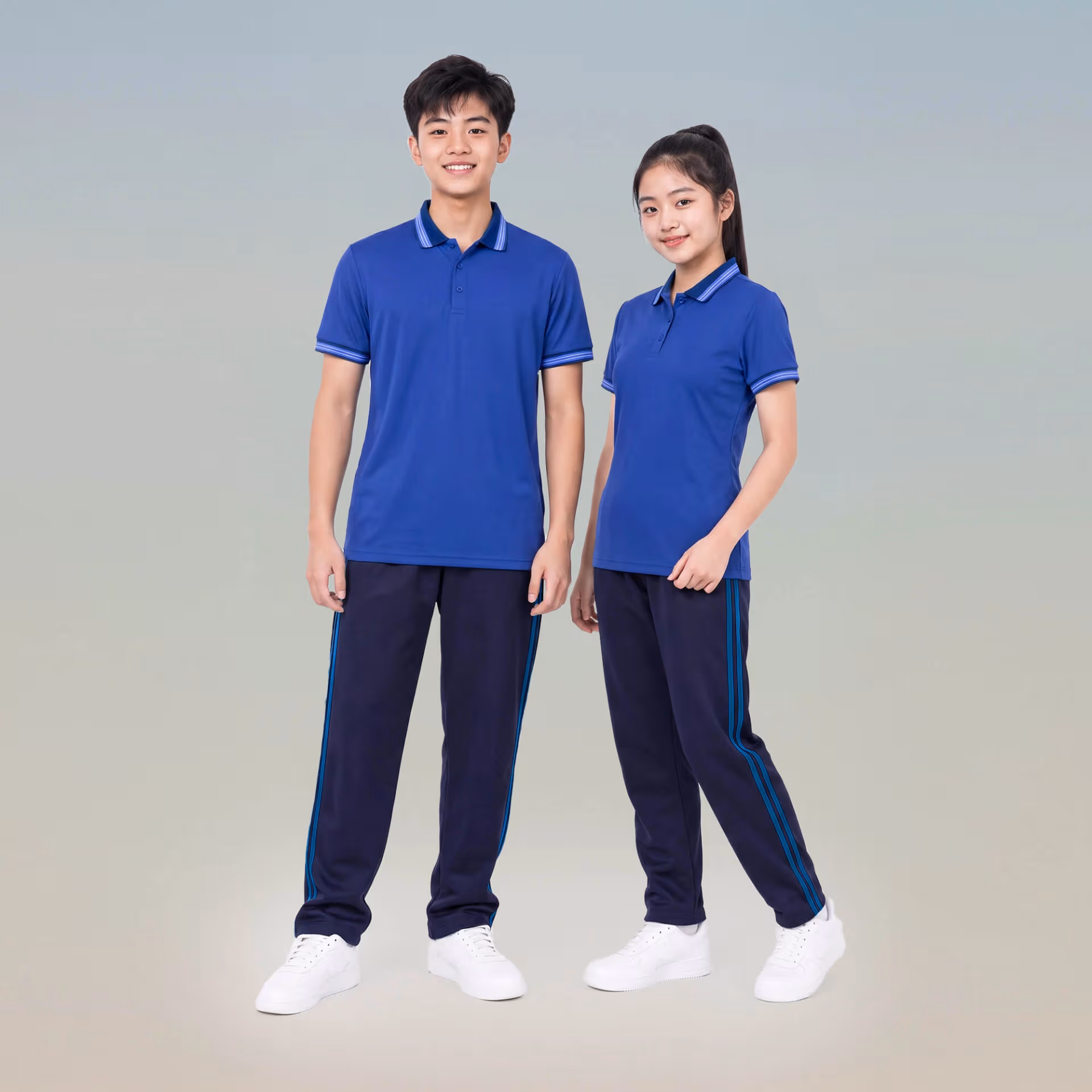 Quần thể dục Strivend 2 Sọc Xanh Đen Viền Lông Công 4