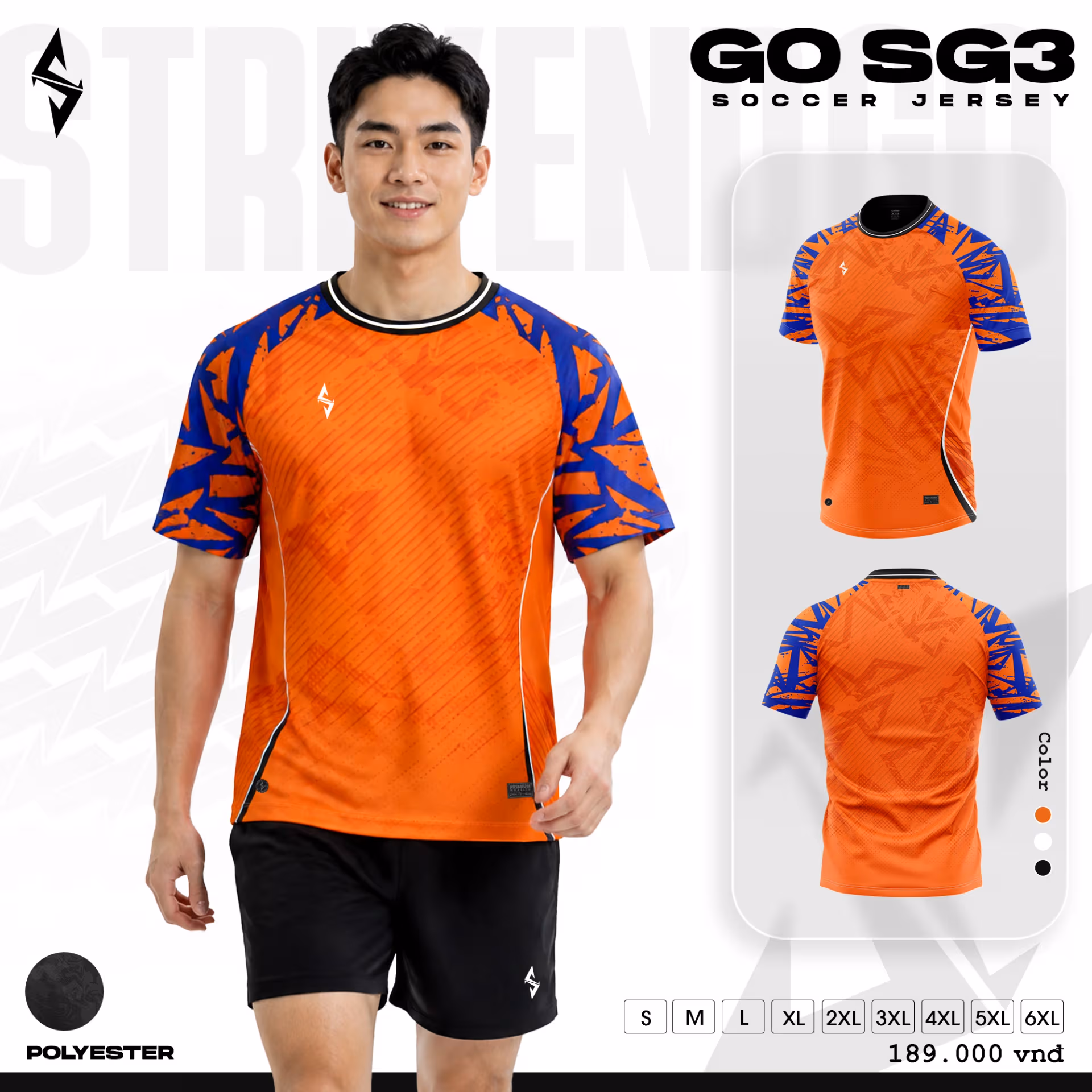 Bộ quần áo bóng đá Strivend GO SG03 Cam