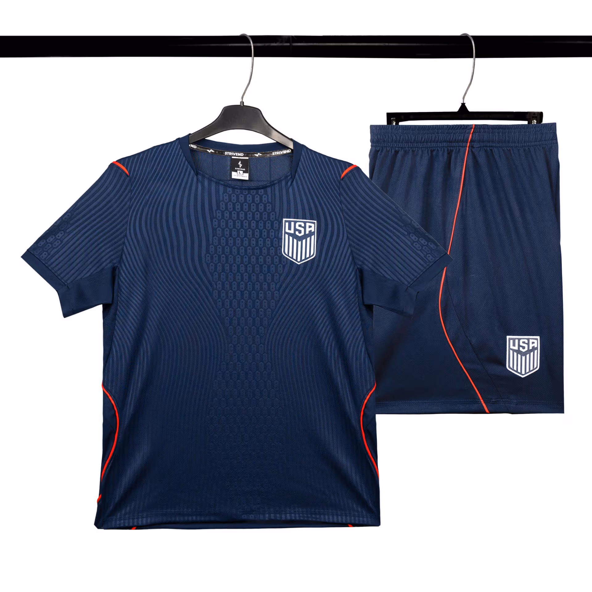 Bộ Quần Áo Bóng Đá Strivend Mỹ Navy Away WC26 2