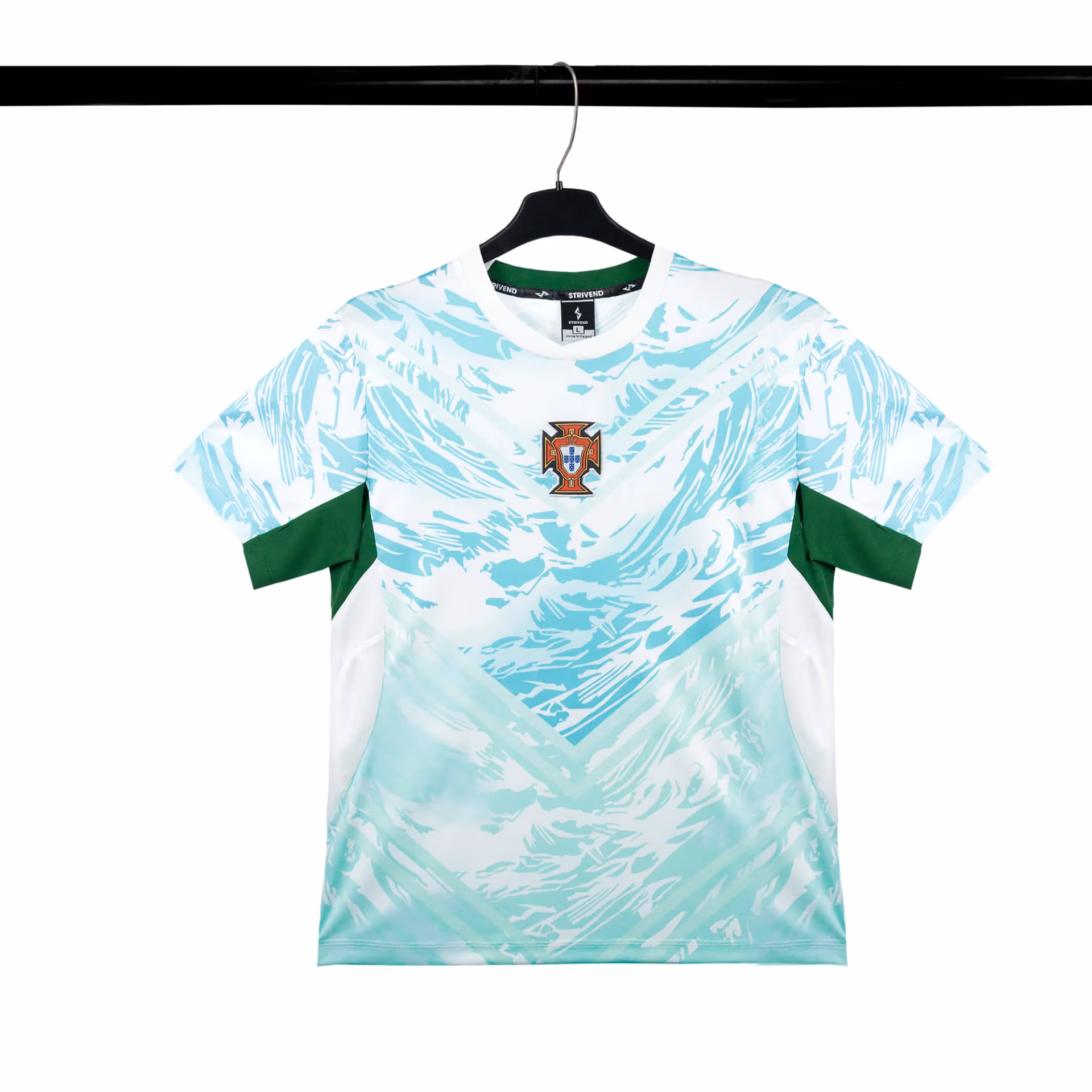 Bộ Quần Áo Bóng Đá Strivend Bồ Đào Nha Xanh Ngọc Away WC26 3