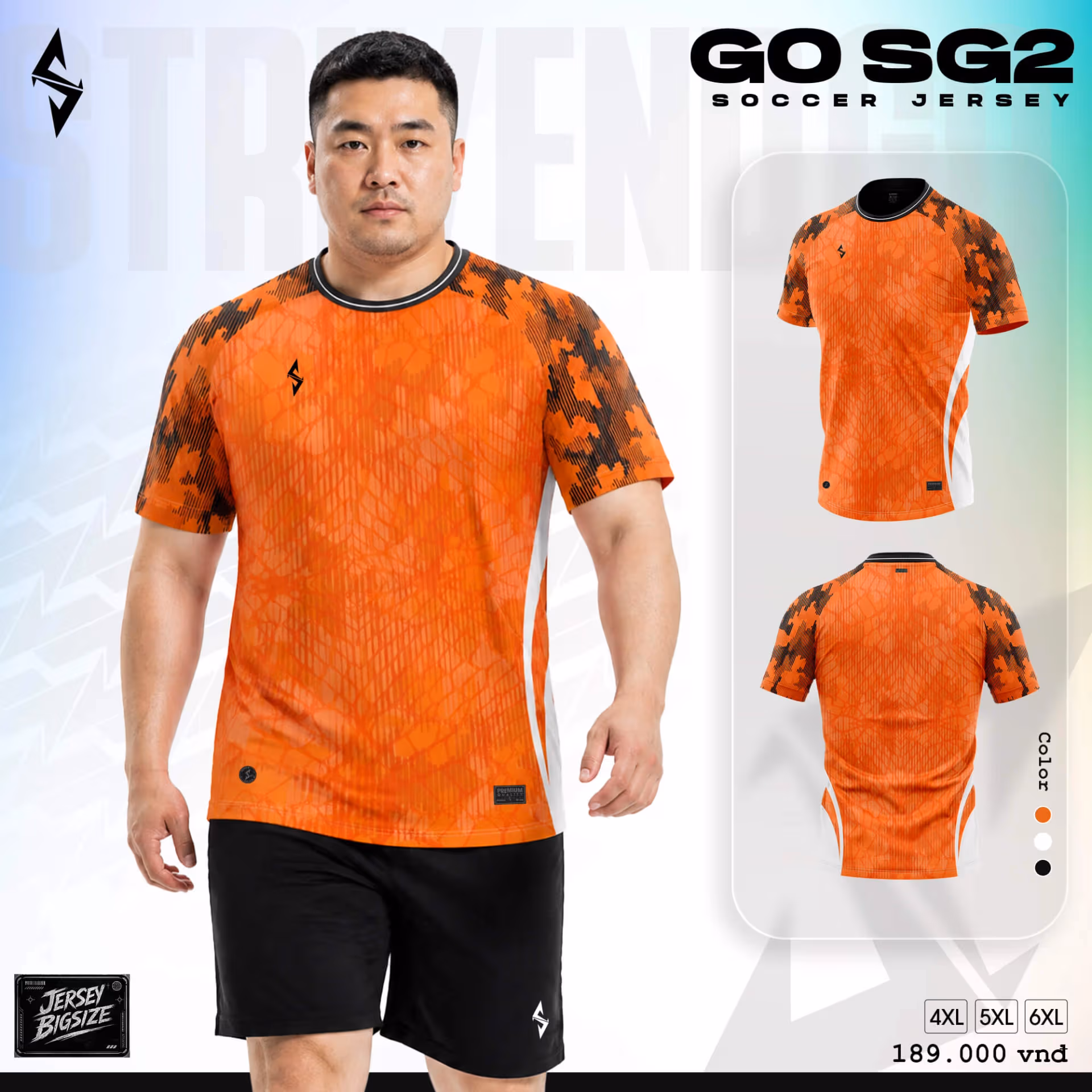 Bộ quần áo bóng đá Strivend Go SG02 Cam 2
