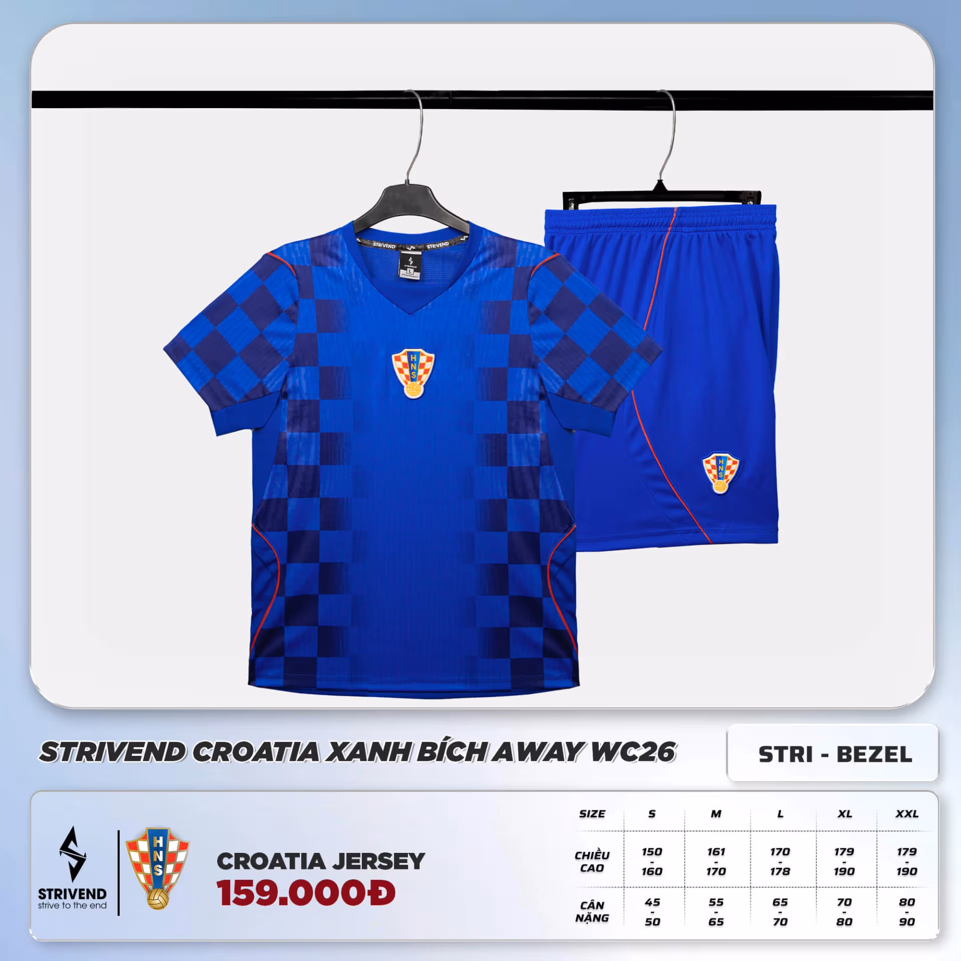 Bộ Quần Áo Bóng Đá Croatia Xanh Bích Away WC26 1