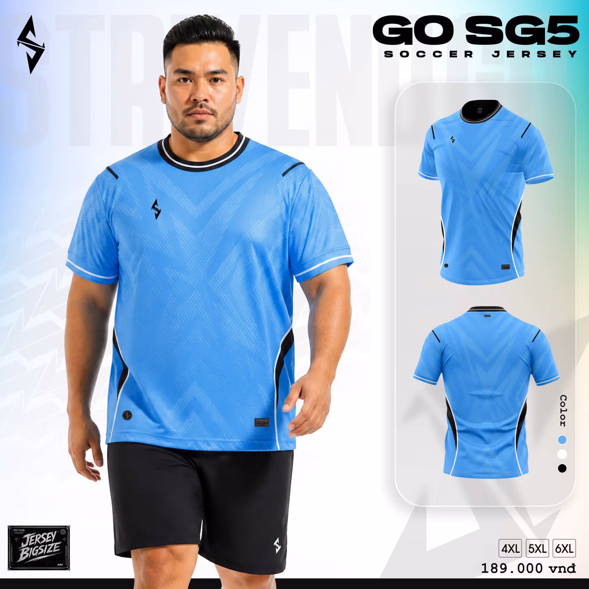 Bộ quần áo bóng đá Strivend Go Big Size SG05 Xanh Ya