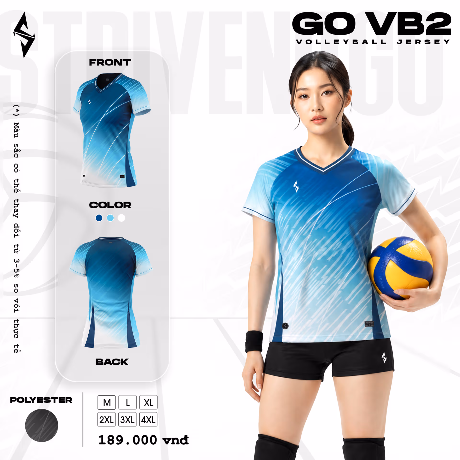 Quần áo bóng chuyền Nữ Strivend GO VB02 Lông Công