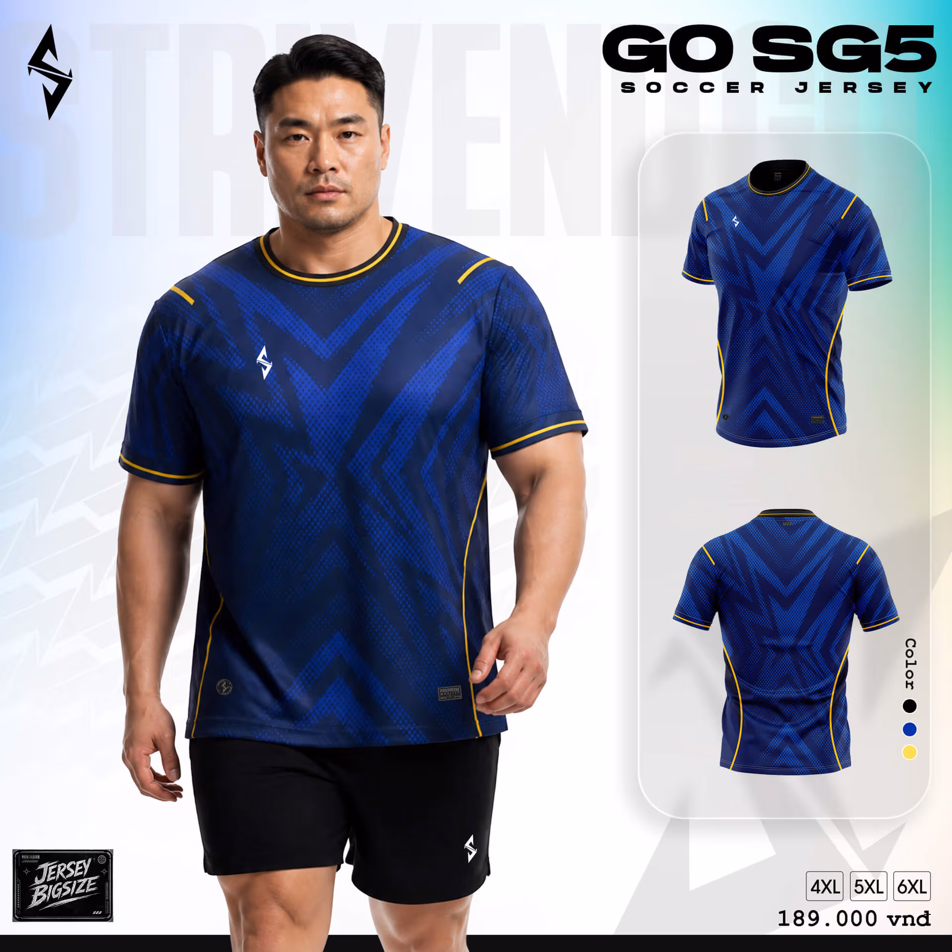 Bộ quần áo bóng đá Strivend Go Big Size SG05 Xanh Bích