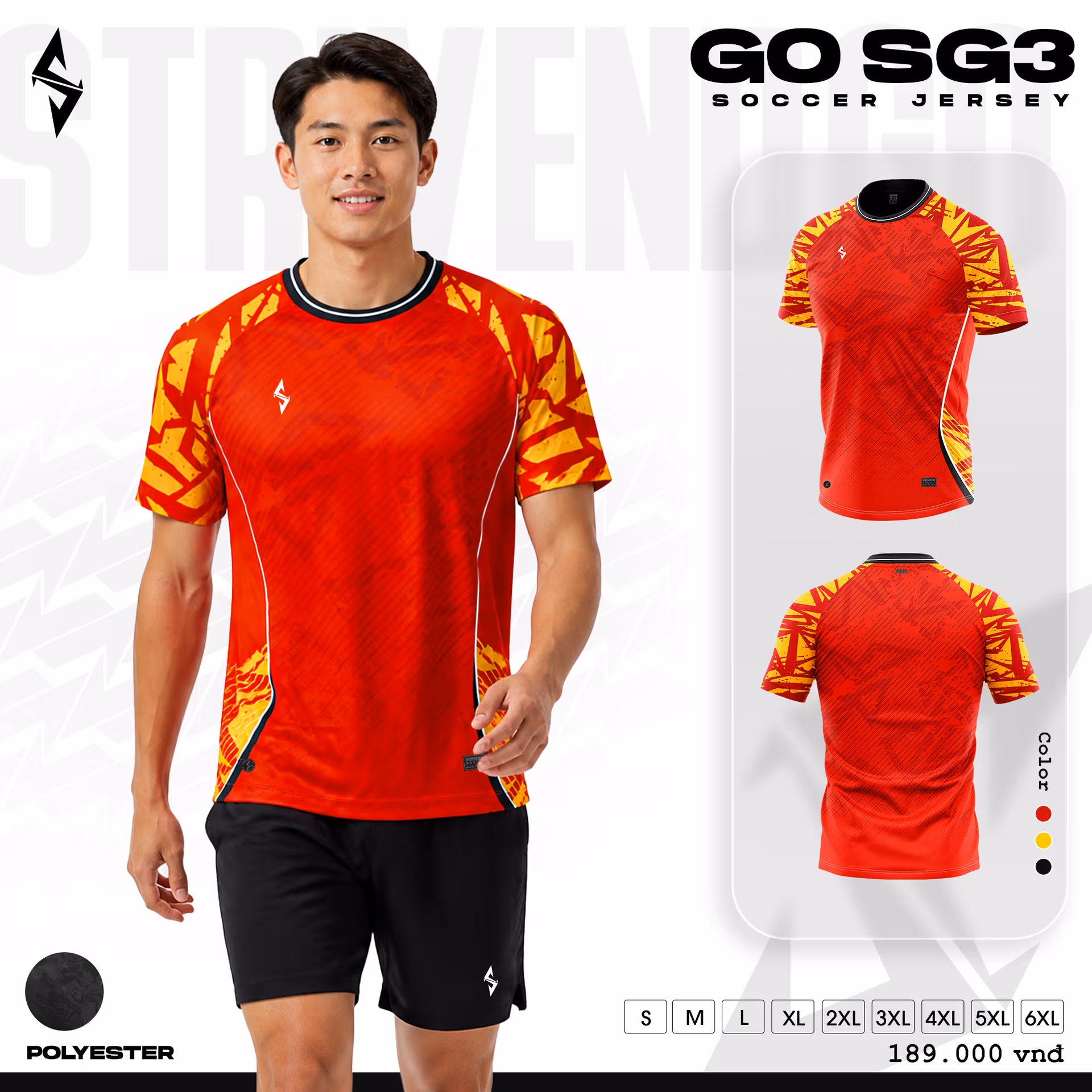Bộ quần áo bóng đá Strivend GO SG03 Đỏ