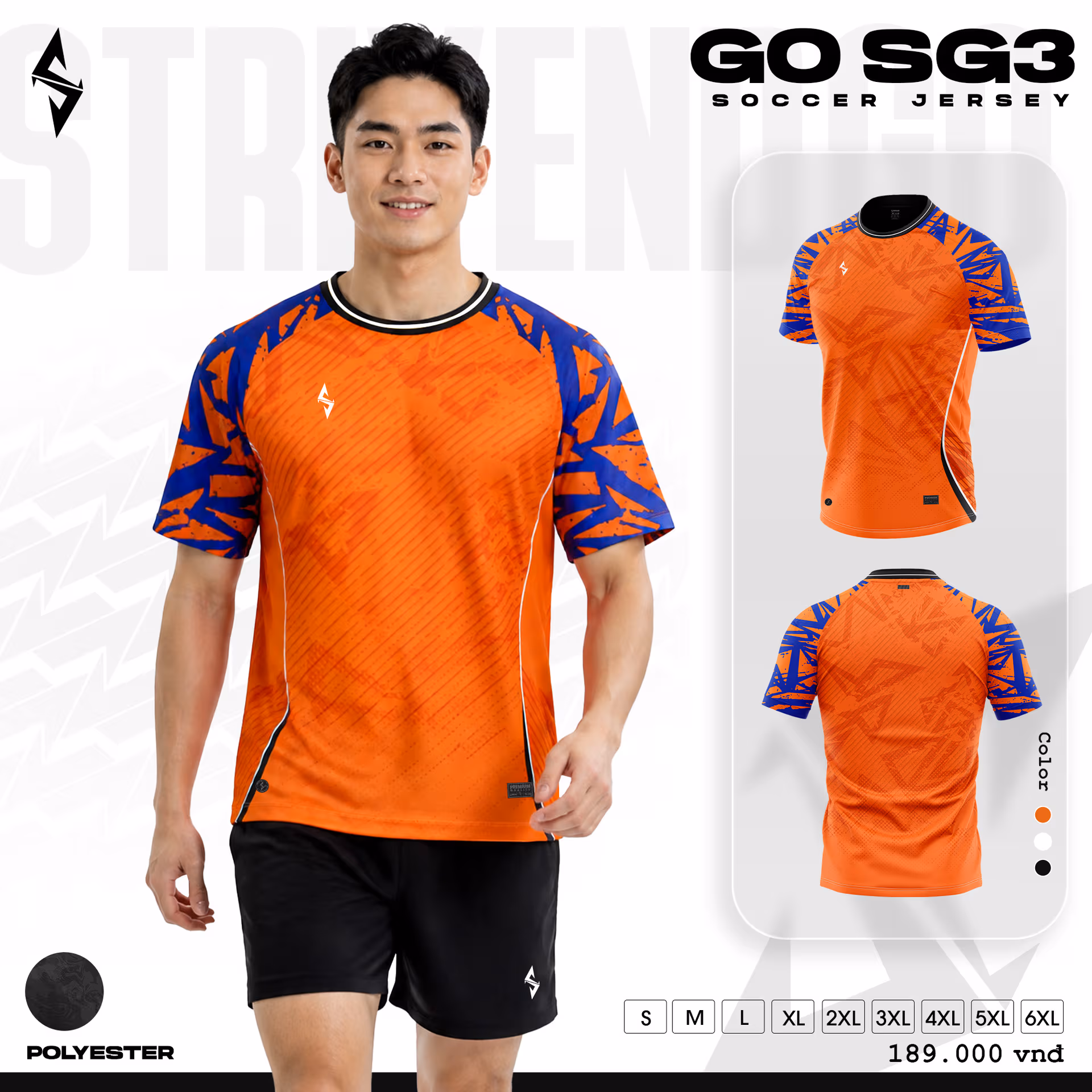 Bộ quần áo bóng đá Strivend GO SG03 Cam