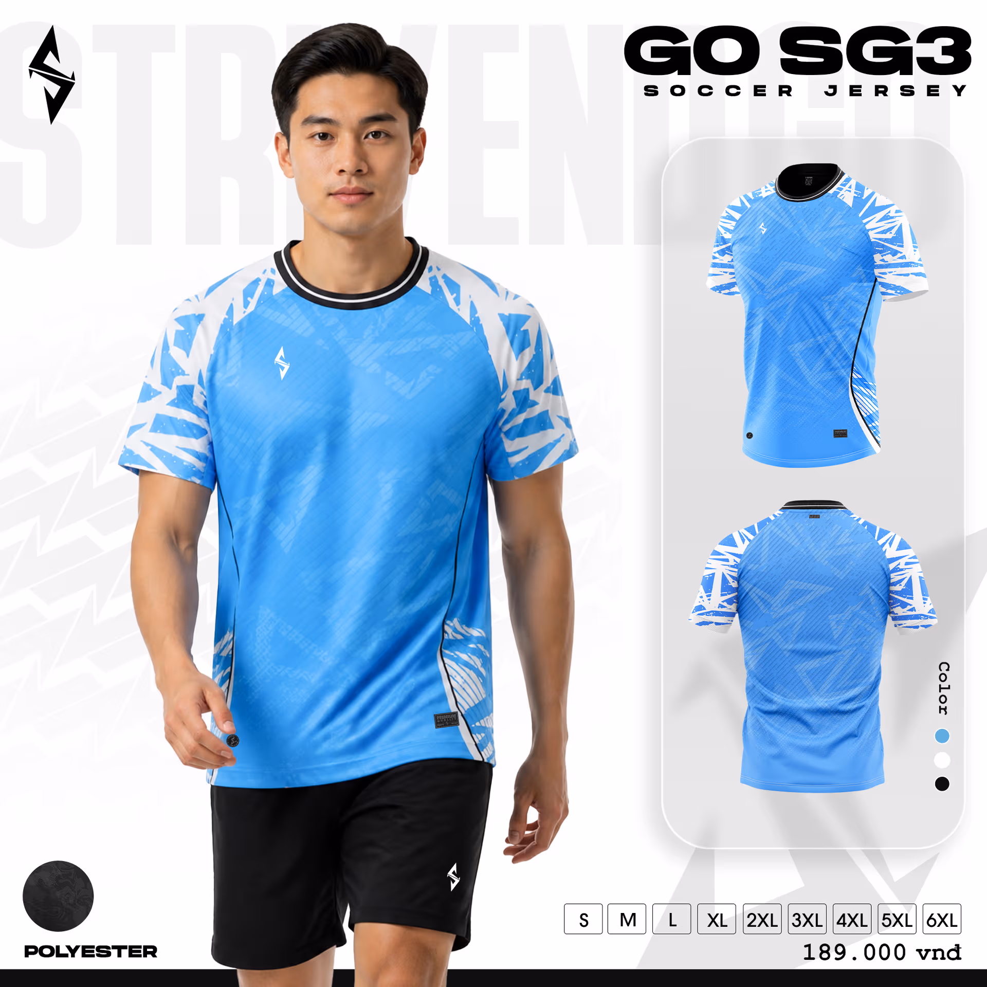Bộ quần áo bóng đá Strivend GO Big Size SG03 Xanh Ya