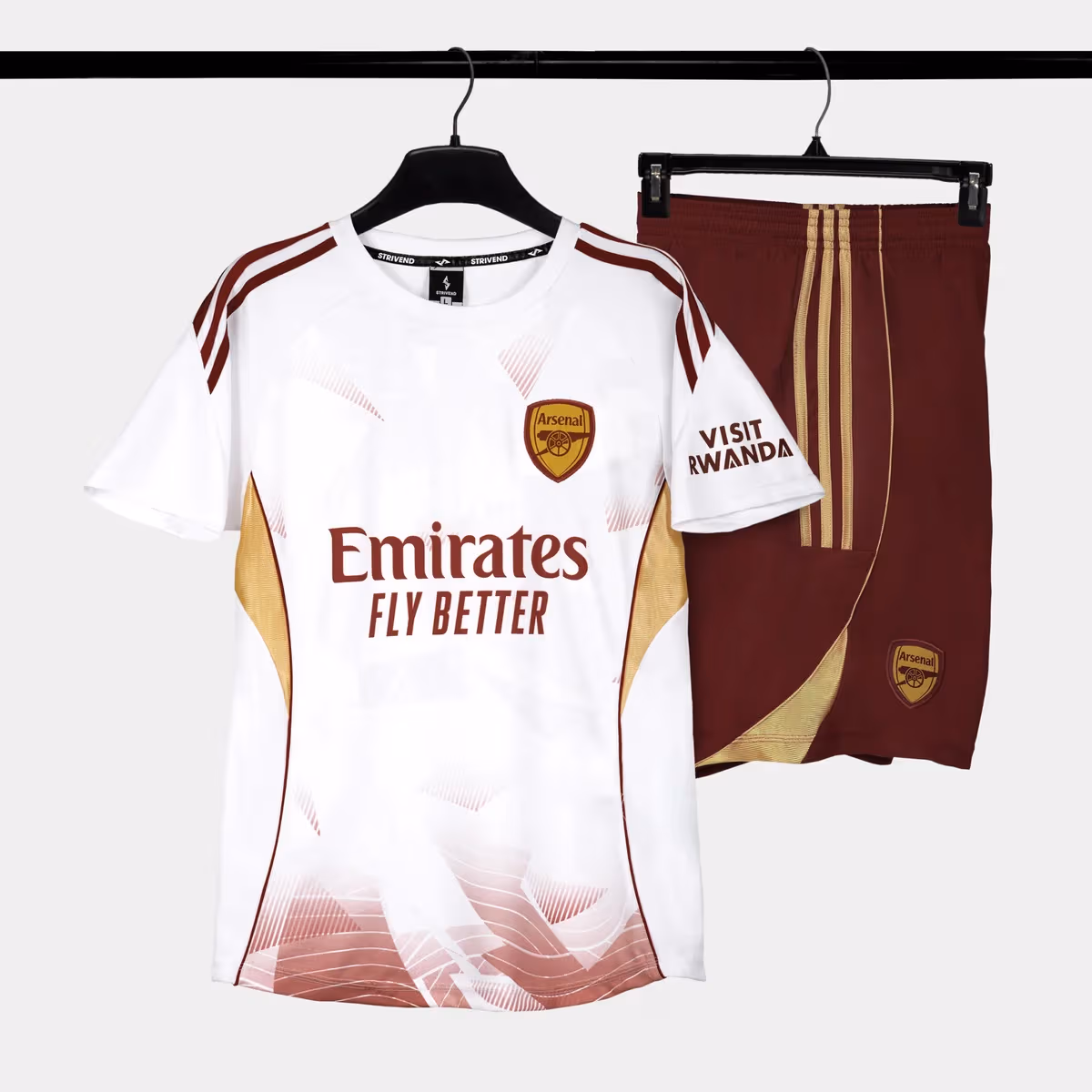 Bộ Quần Áo Bóng Đá Strivend Arsenal Trắng Đỏ SS26