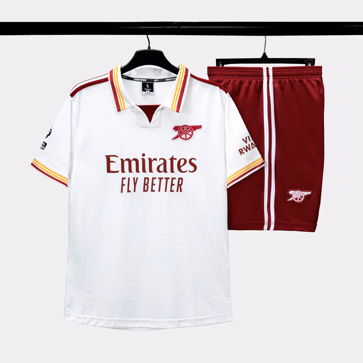Bộ Quần Áo Bóng Đá Strivend Arsenal Trắng Third Kit SS26