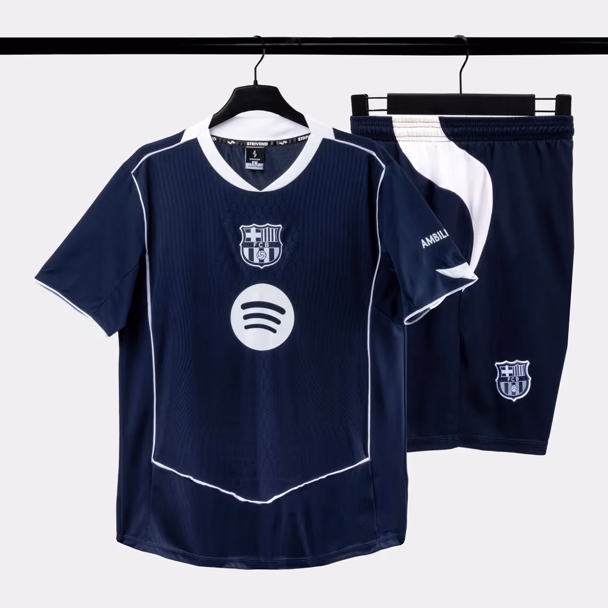 Bộ Quần Áo Bóng Đá Strivend Barcelona T90 Xanh Đen Design SS26