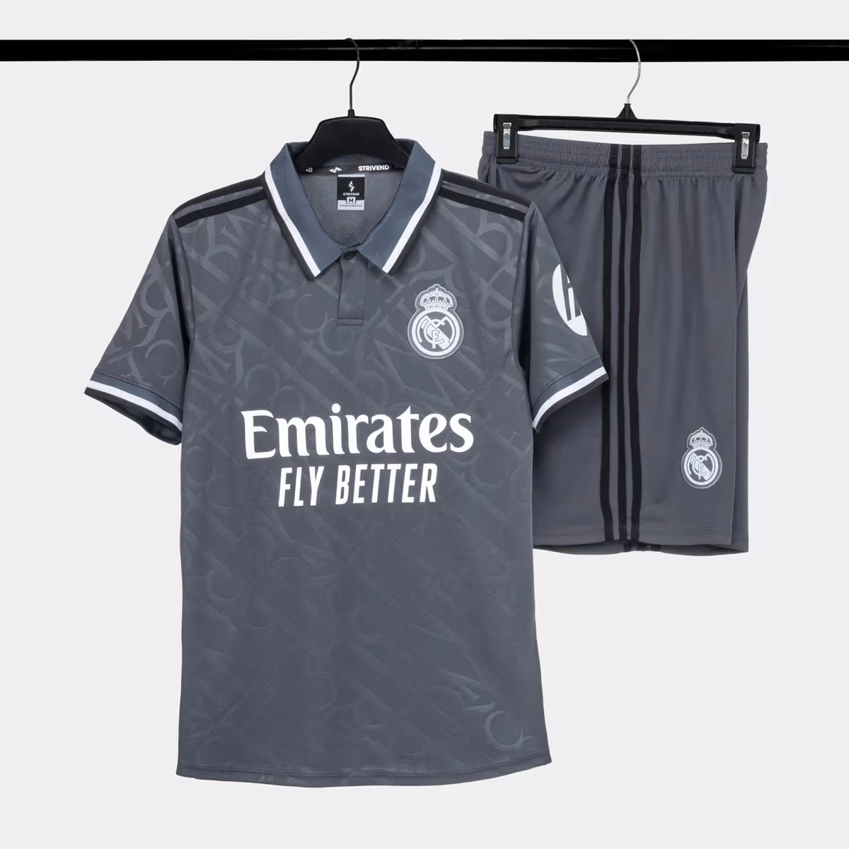 Bộ Quần Áo Bóng Đá Strivend Real Madrid Xám 24/25