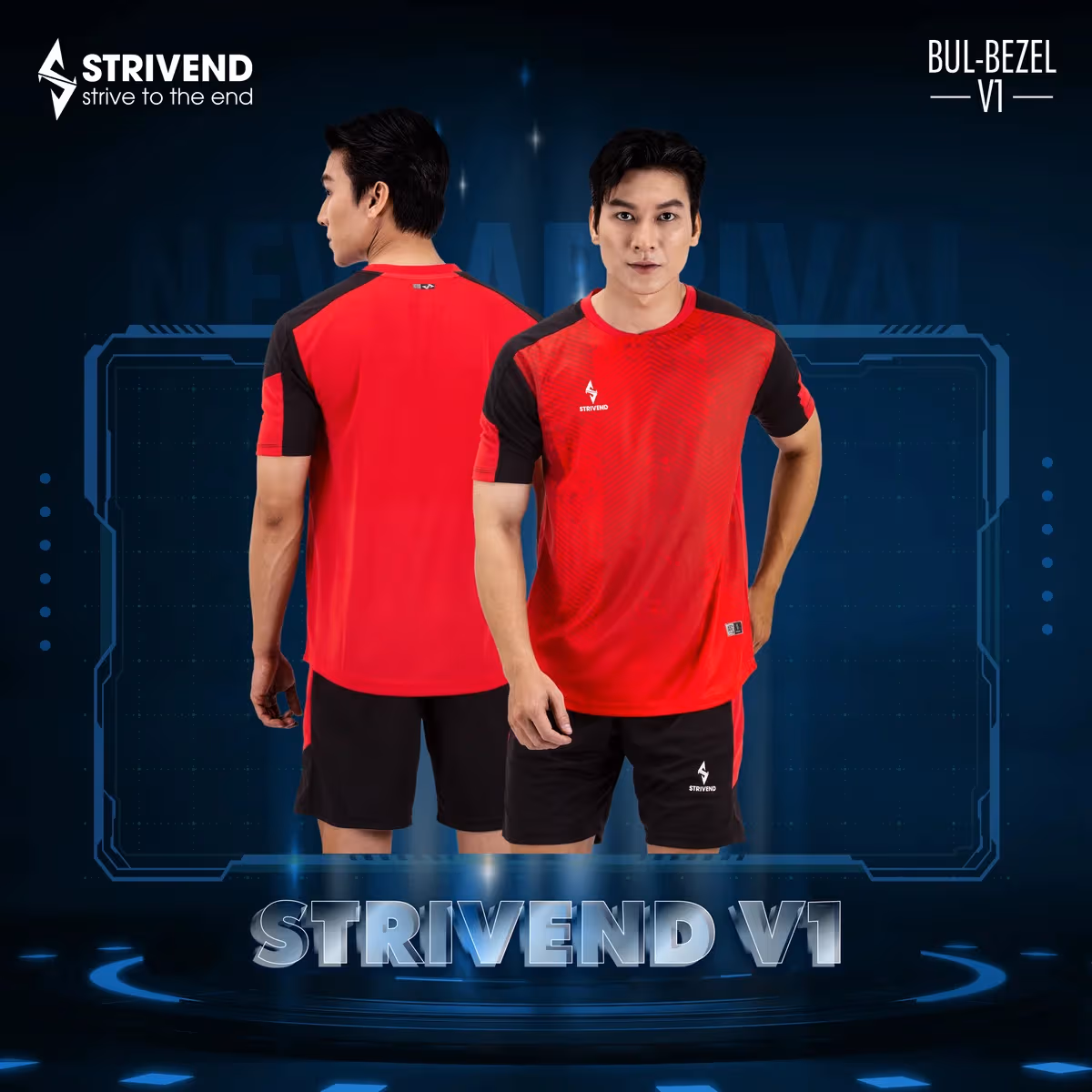 Quần áo bóng đá không logo Strivend V1 Đỏ