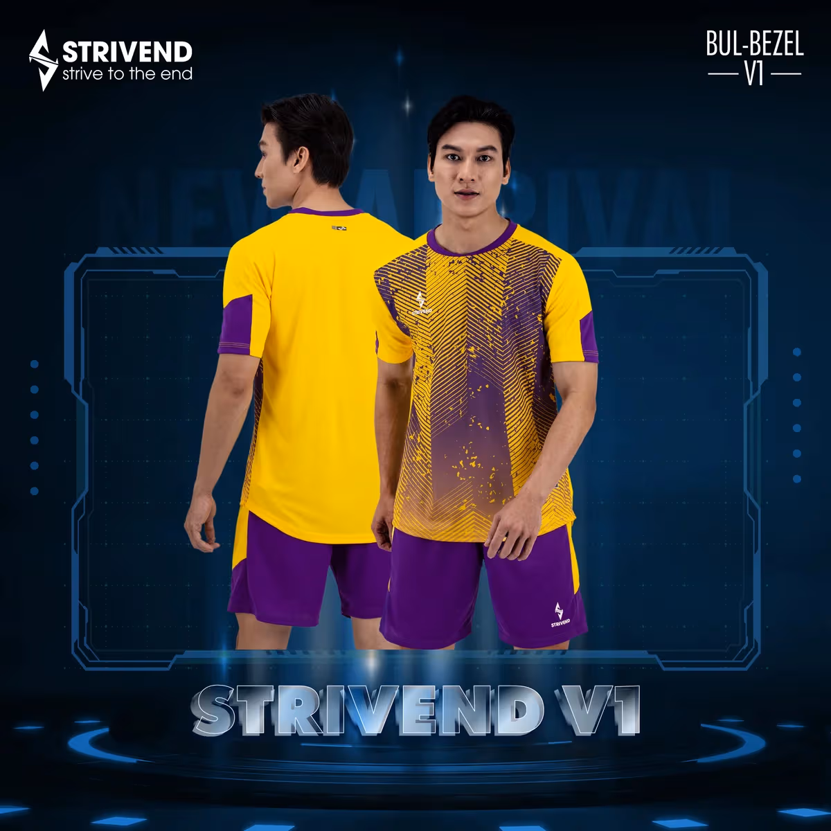 Quần áo bóng đá không logo Strivend V1 Vàng