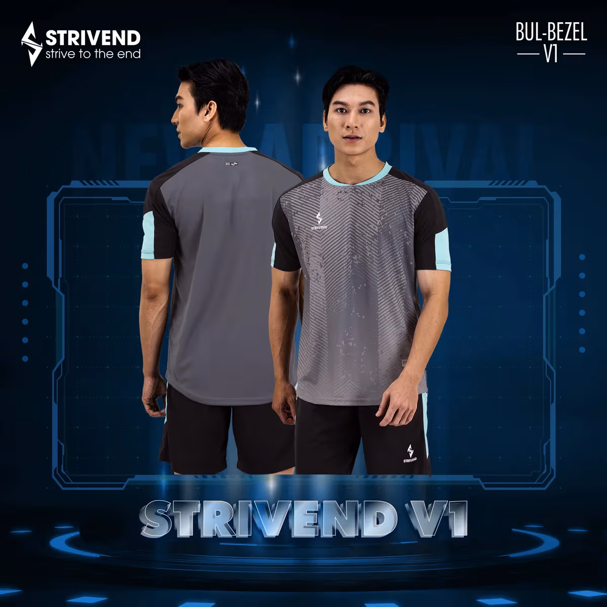 Quần áo bóng đá không logo Strivend V1 Xám
