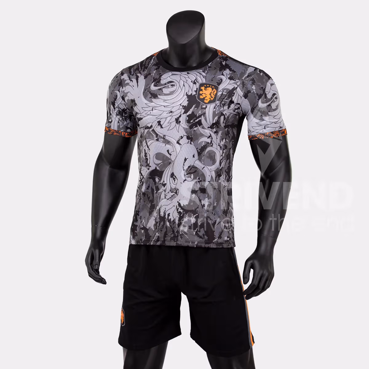 Quần áo bóng đá Strivend Hà Lan Đen Fantasy SS22