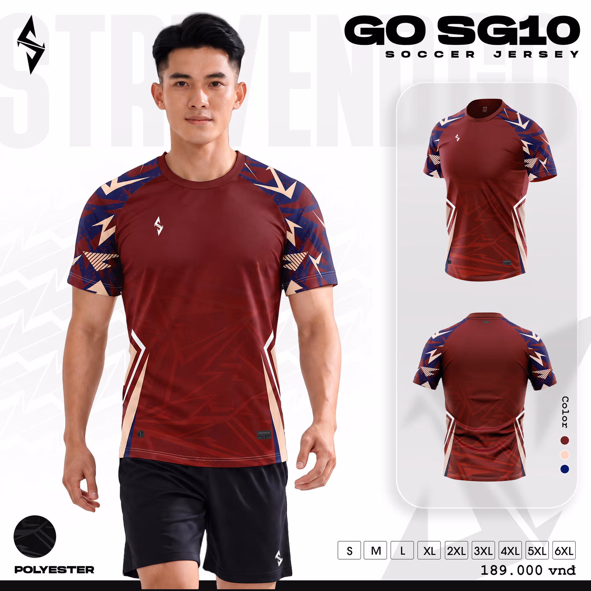 Bộ quần áo bóng đá Strivend Go SG10 Đỏ