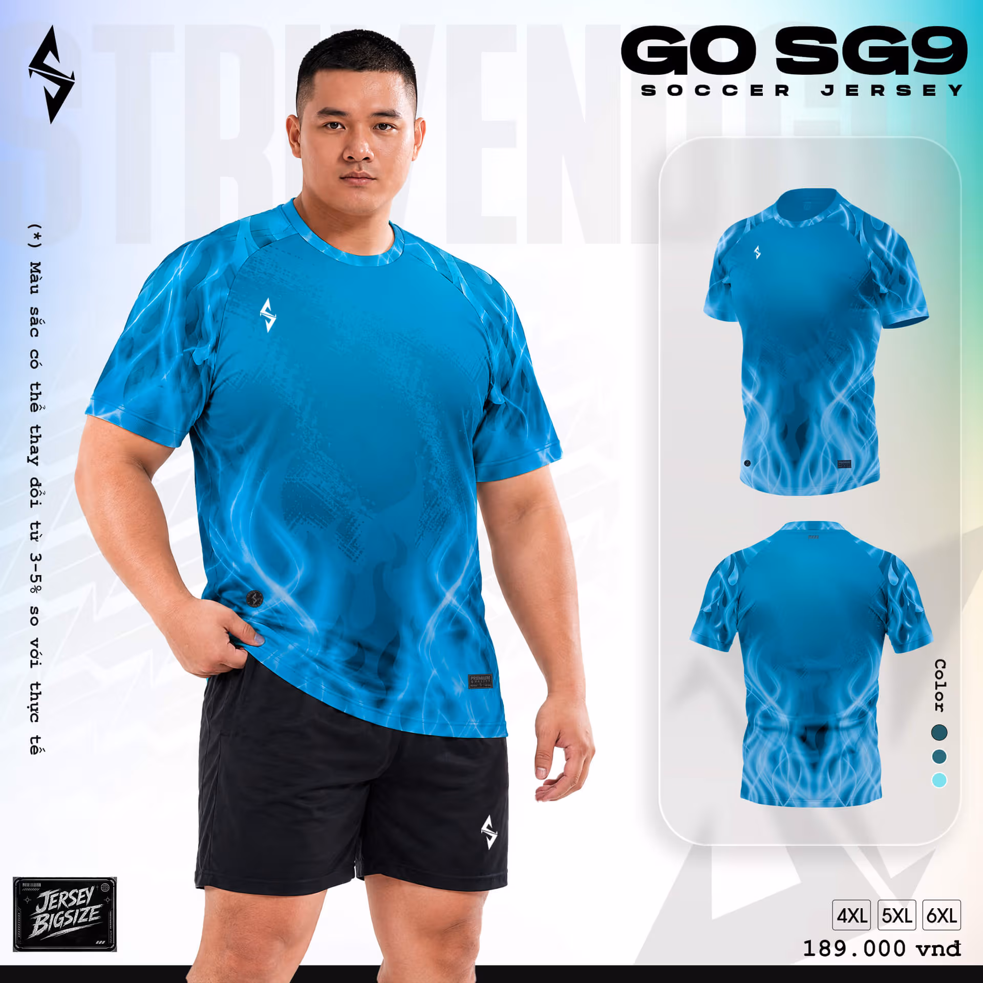 Bộ quần áo bóng đá Strivend Go Big Size SG09 Lông Công