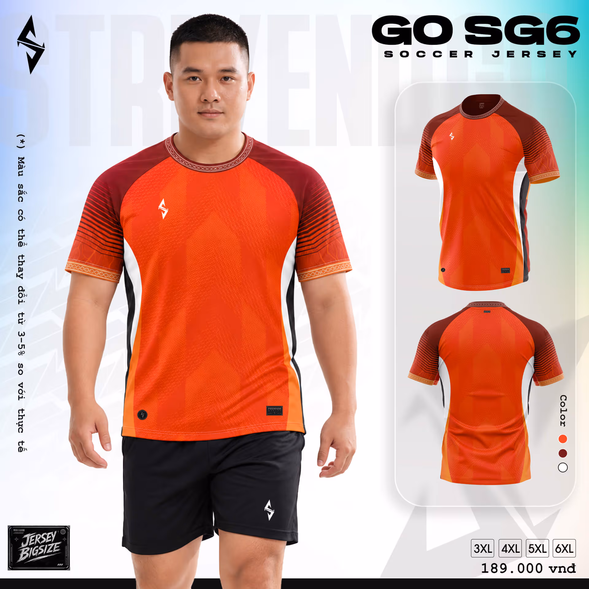 Bộ quần áo bóng đá Strivend Go Big Size SG07 Đỏ