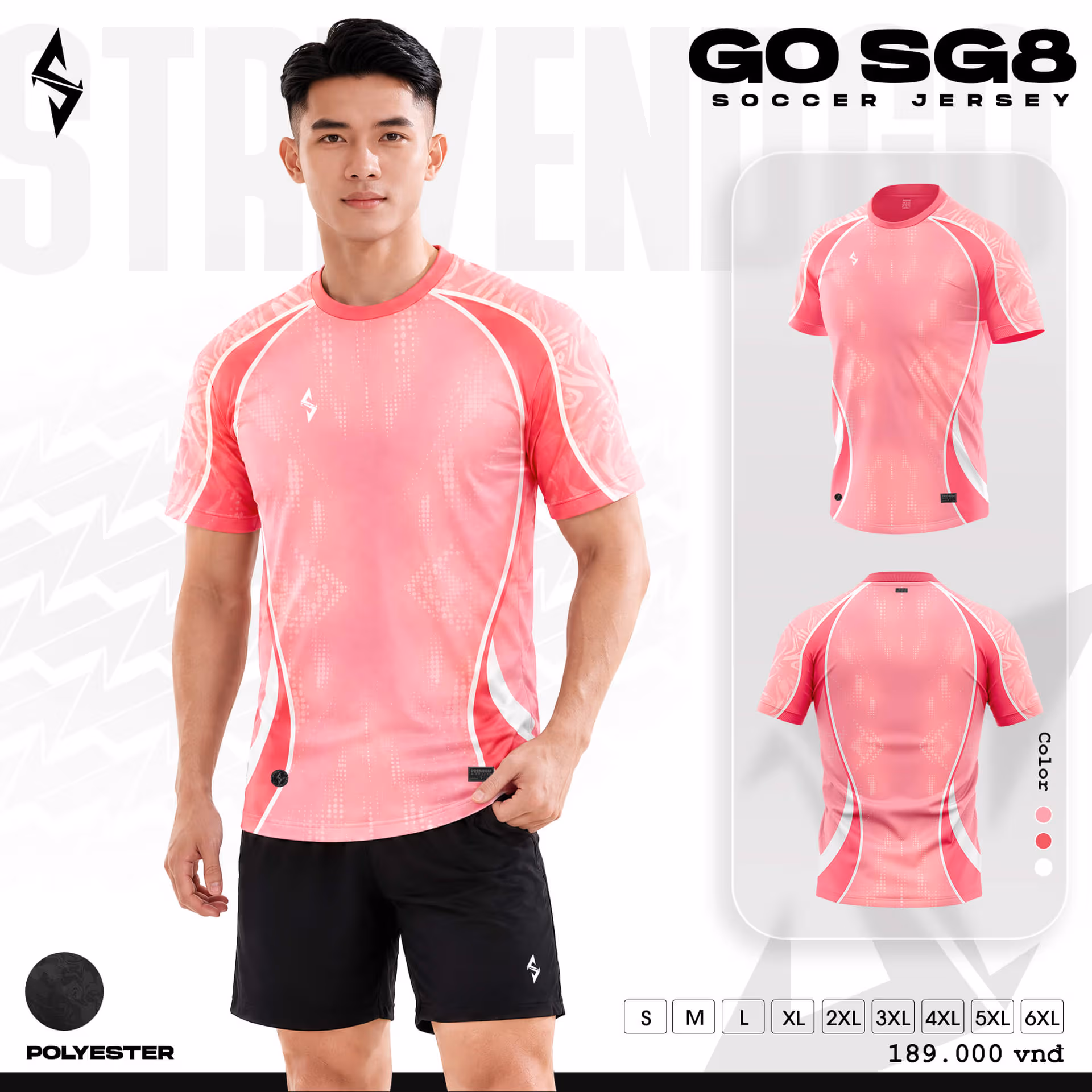 Bộ quần áo bóng đá Strivend Go SG08 Hồng