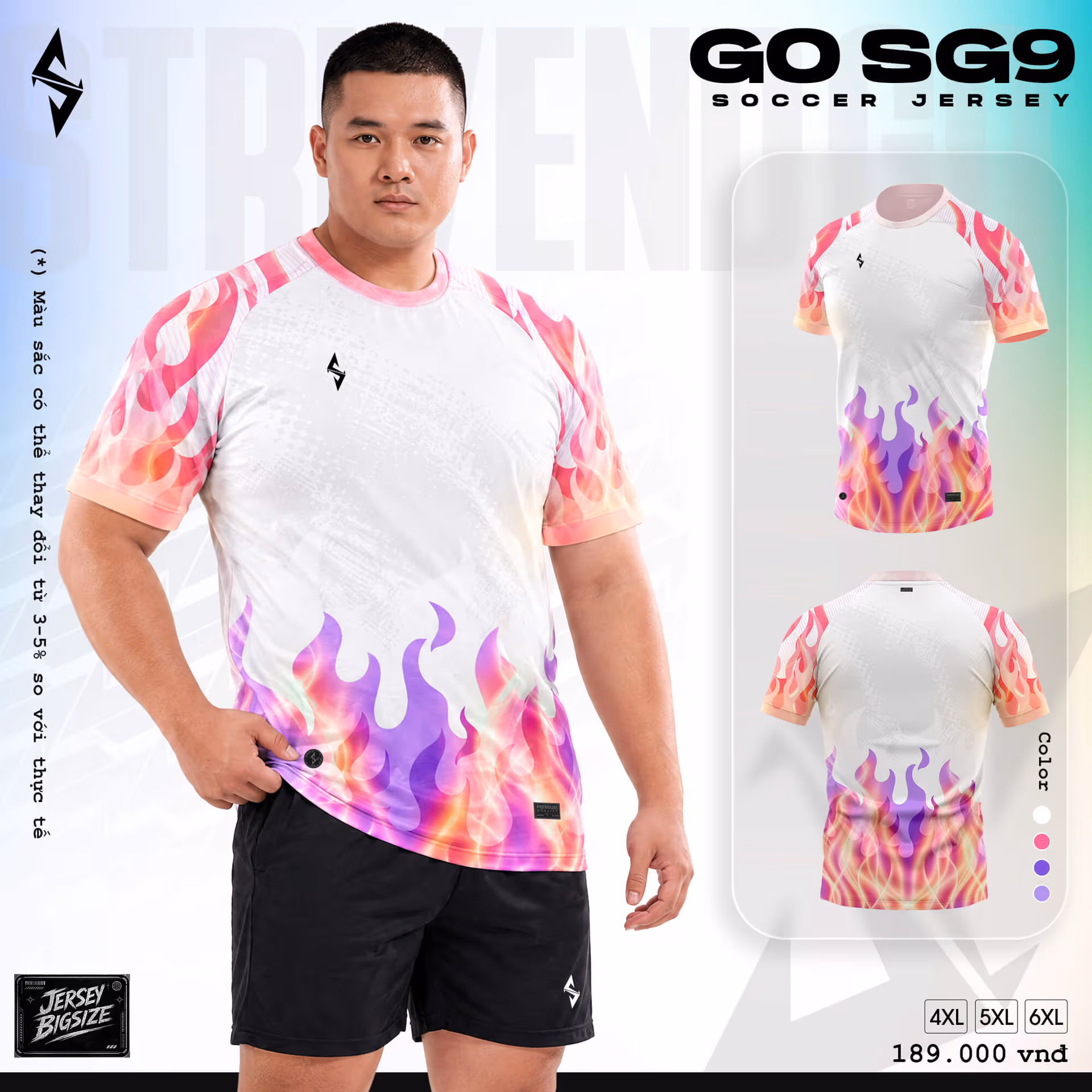 Bộ quần áo bóng đá Strivend Go SG09 Trắng Hồng