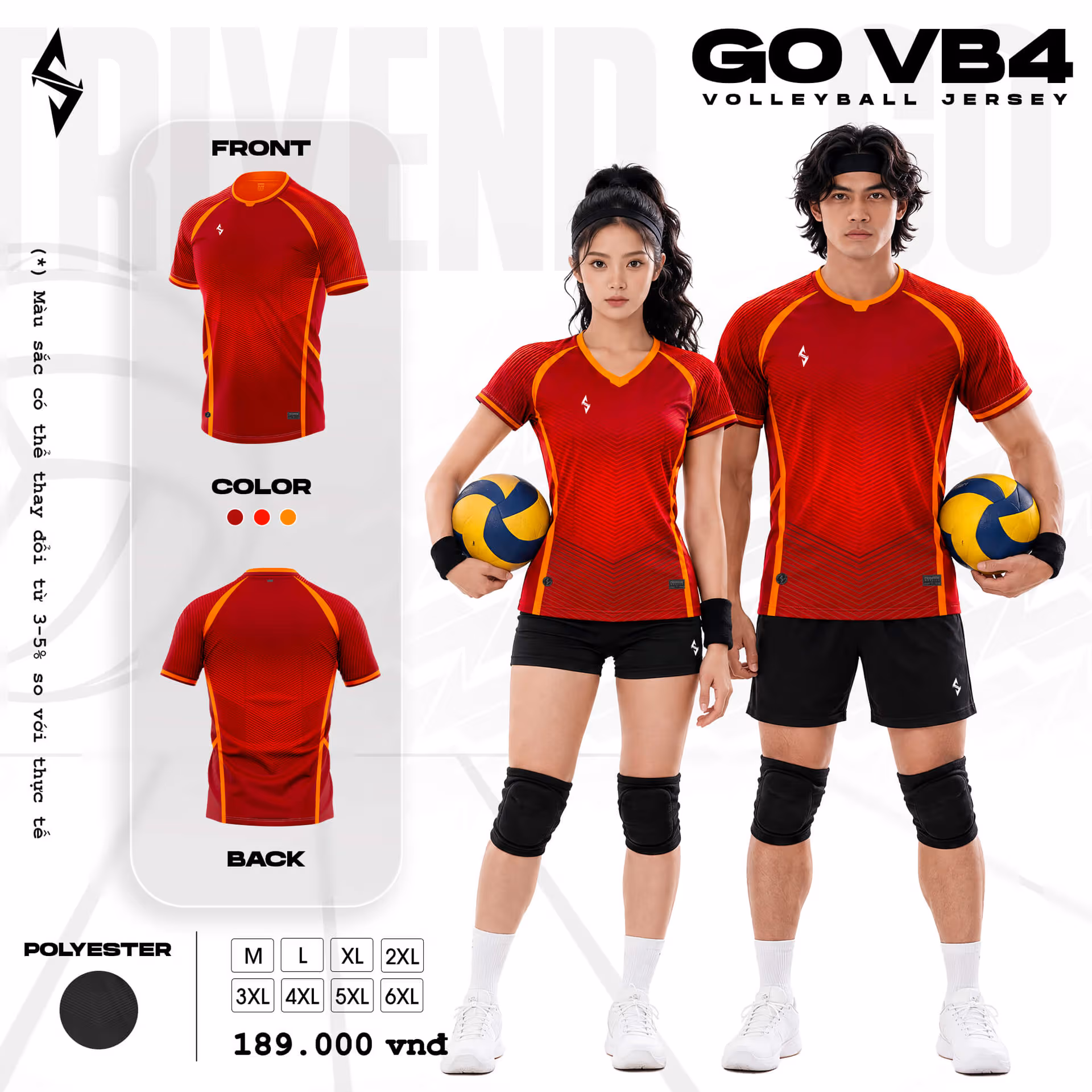 Quần áo bóng chuyền Nam Strivend GO VB04 Đỏ