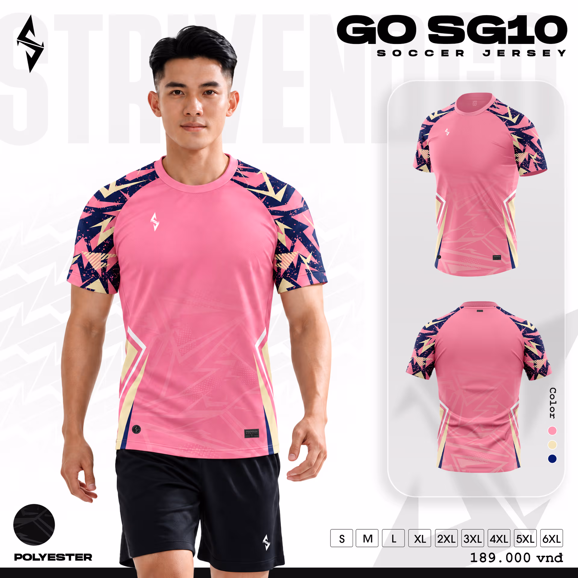 Bộ quần áo bóng đá Strivend Go SG10 Hồng