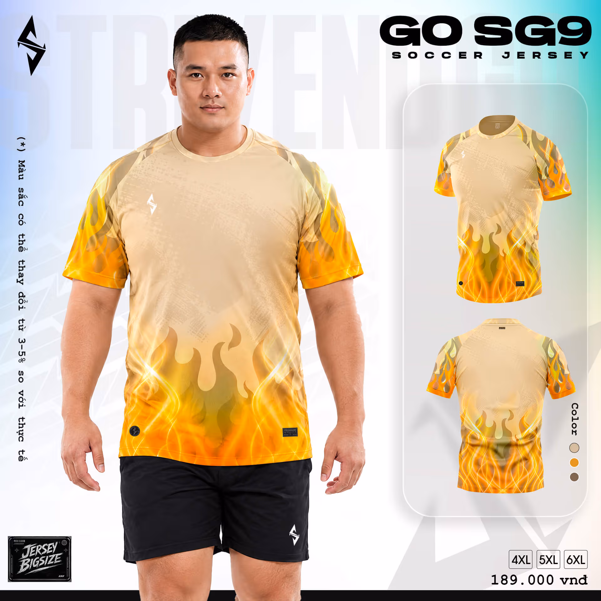 Bộ quần áo bóng đá Strivend Go SG09 Vàng