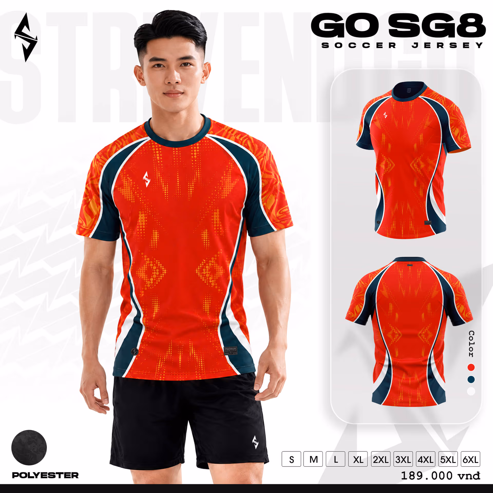 Bộ quần áo bóng đá Strivend Go SG08 Đỏ