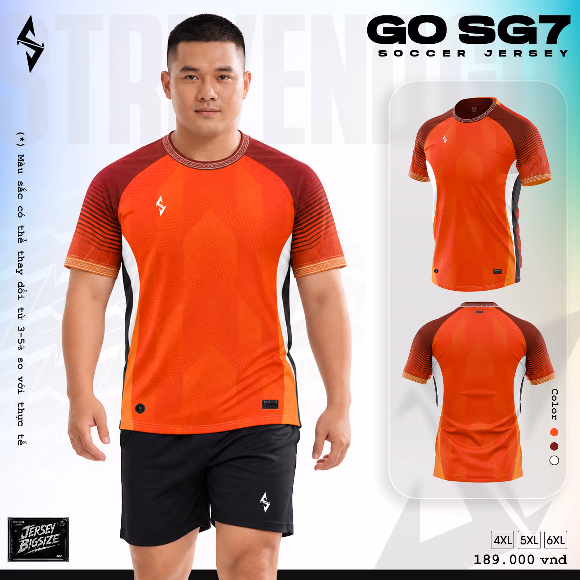 Bộ quần áo bóng đá Strivend Go Big Size SG07 Đỏ