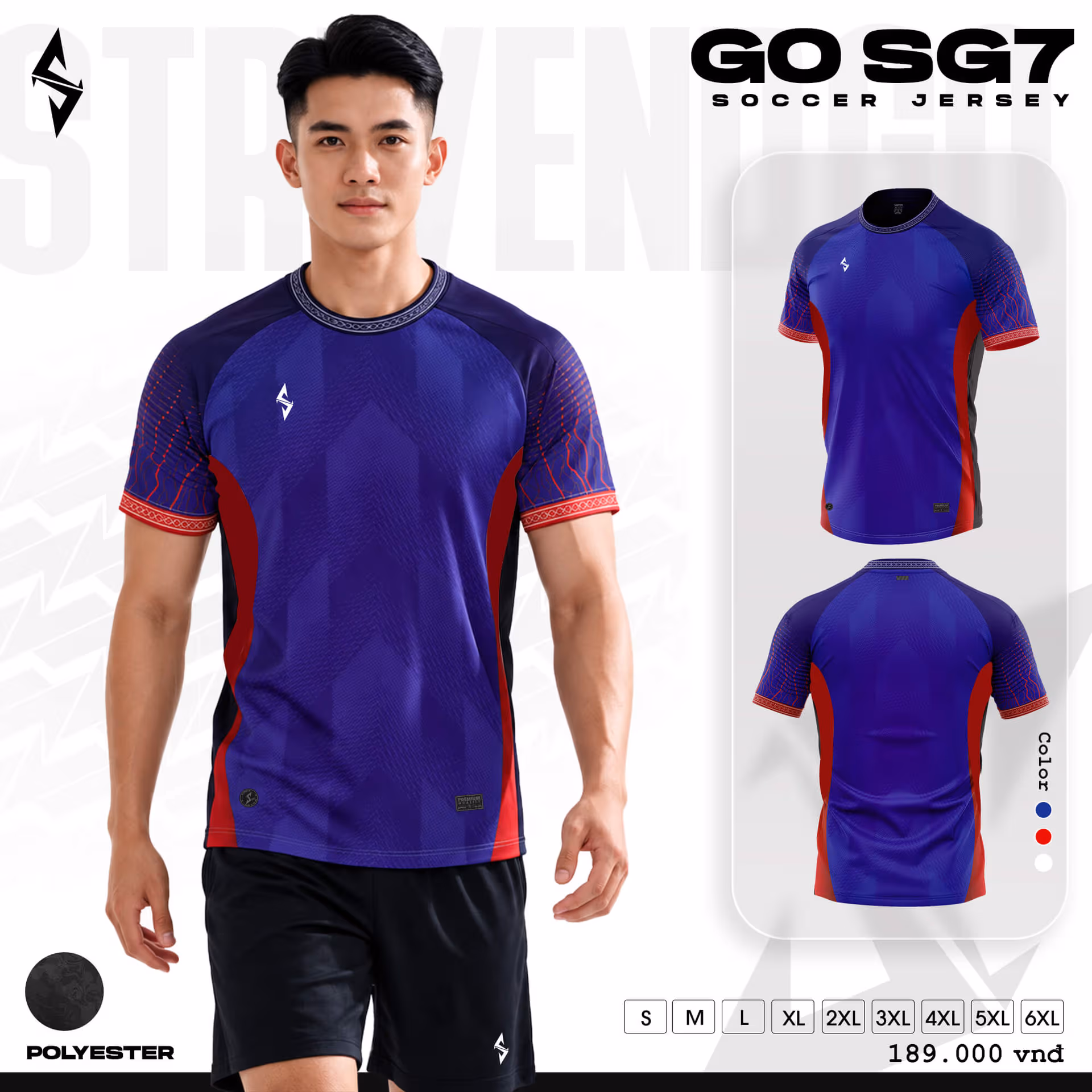 Bộ quần áo bóng đá Strivend Go SG07 Xanh Navy
