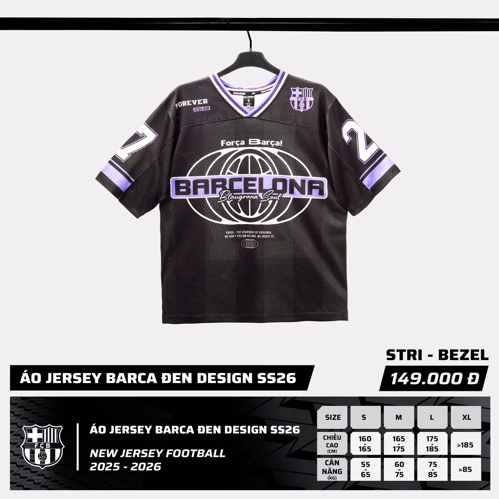 Strivend - Áo Jersey Barca Đen Design SS26