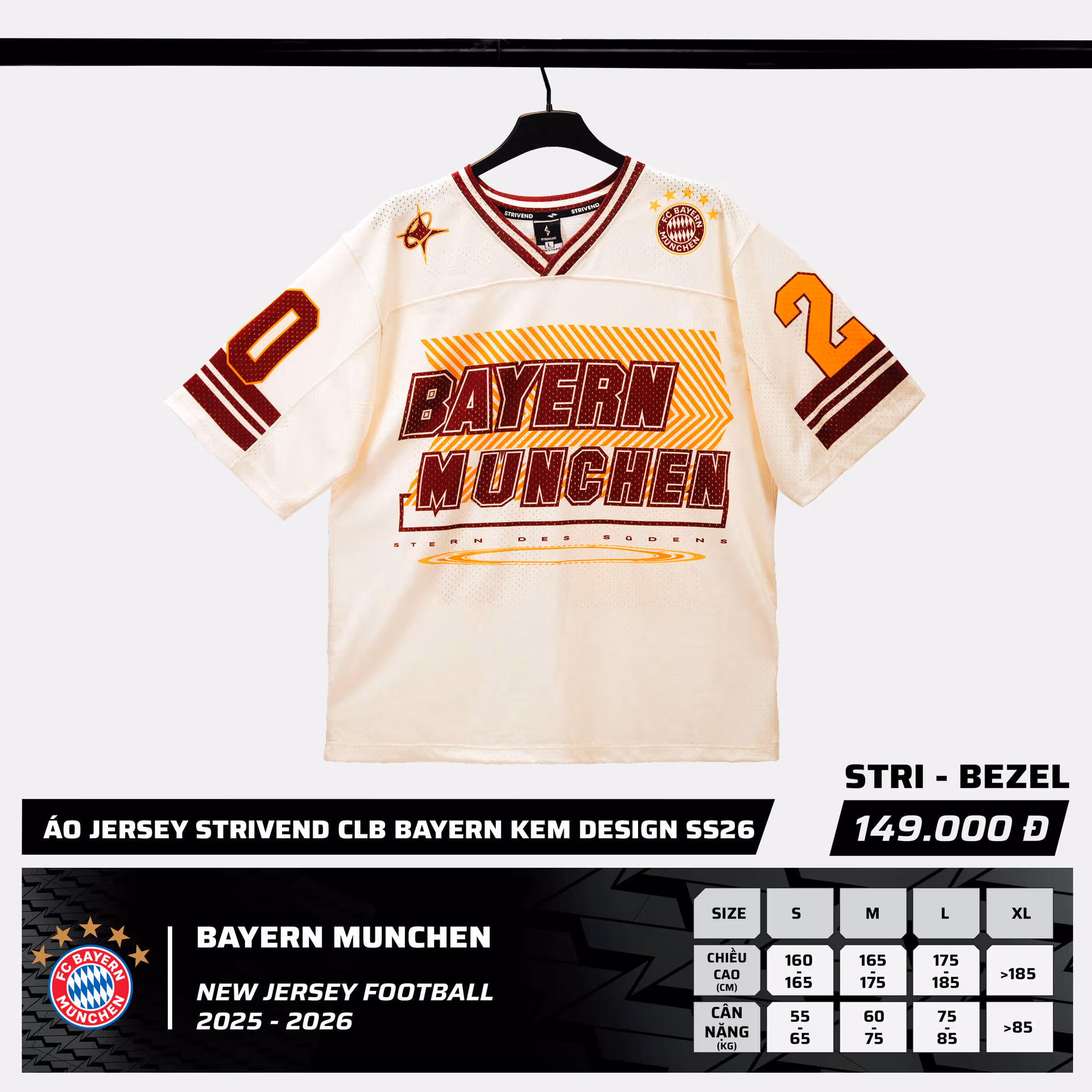 Strivend - Áo Jersey Bayern Munich Kem Design SS26