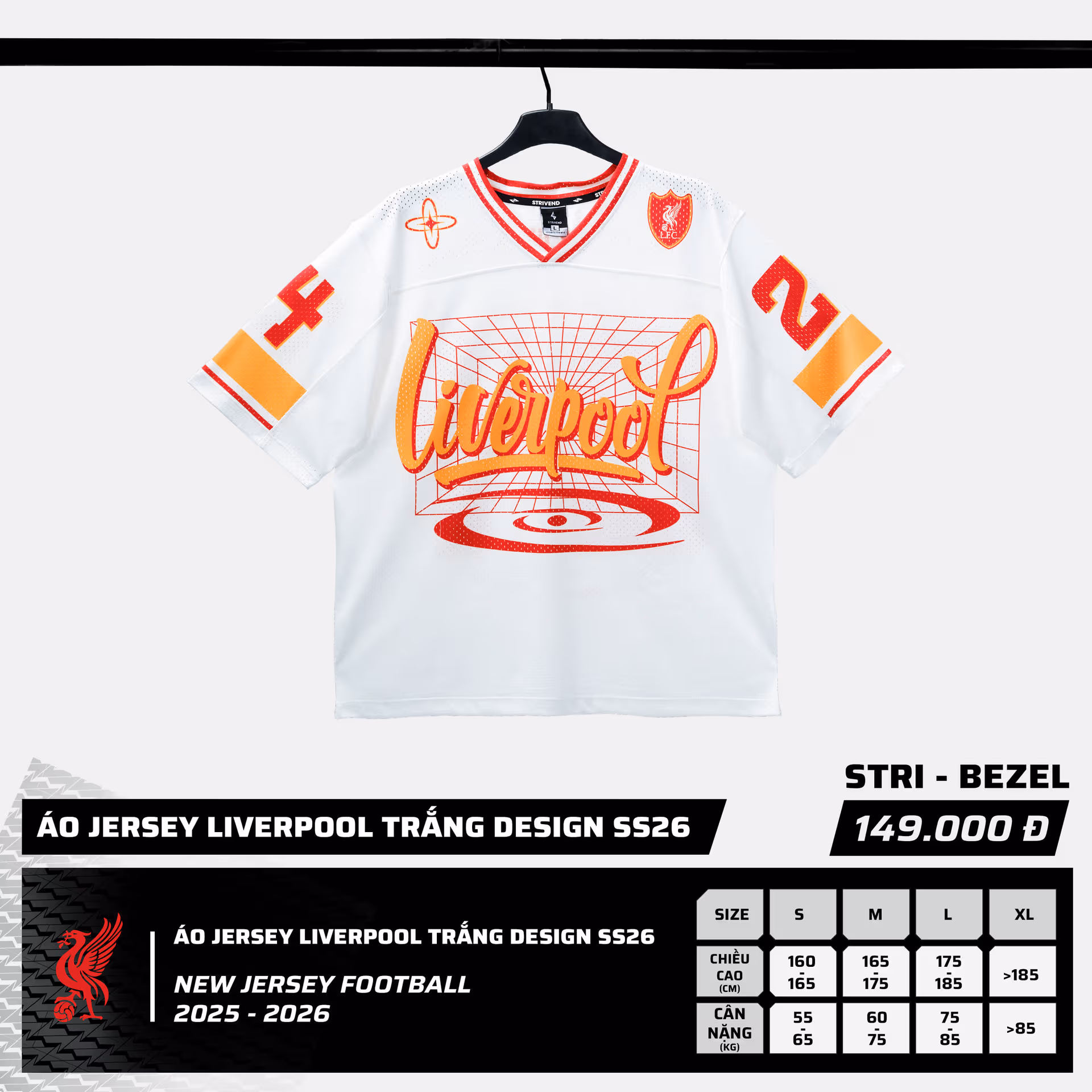 Strivend - Áo Jersey Liverpool Trắng Design SS26